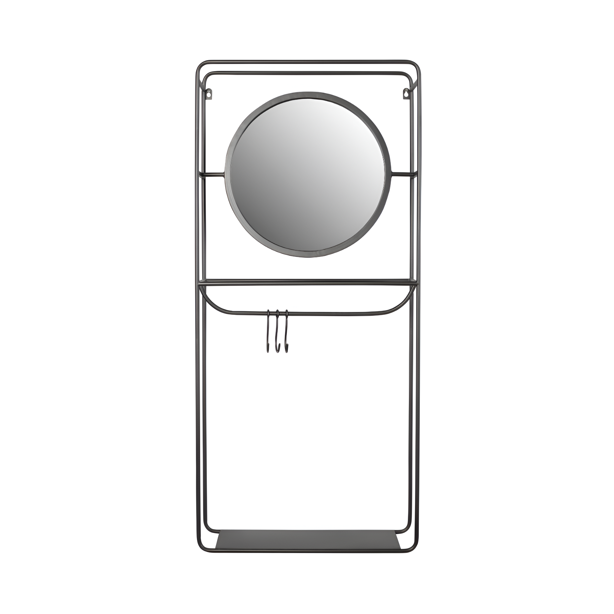 Wall-mounted coat rack with mirror DUCO black