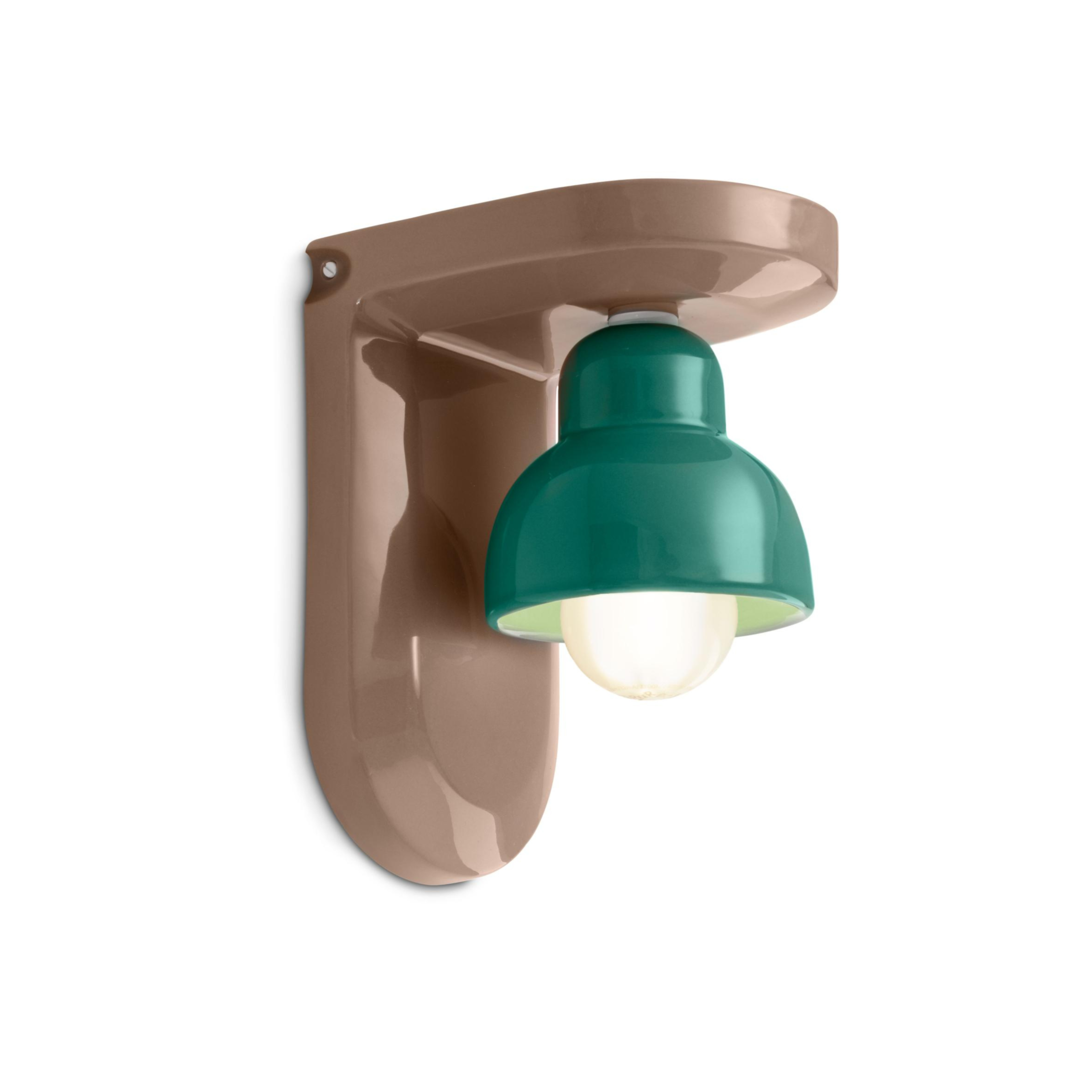 Mokka ceramic wall lamp BERIMBAU with turquoise