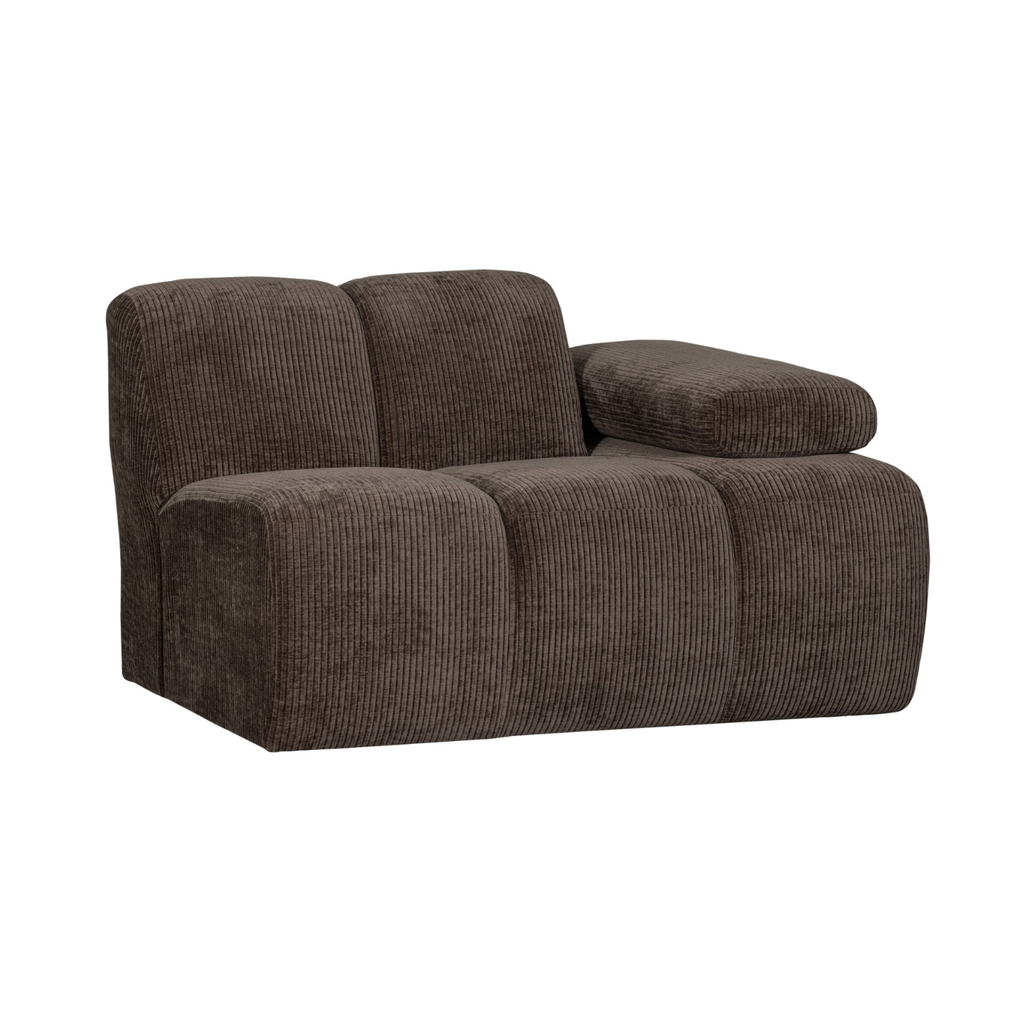 Modulares Sofa MOJO - rechte Element in dunkelbraunem Cord