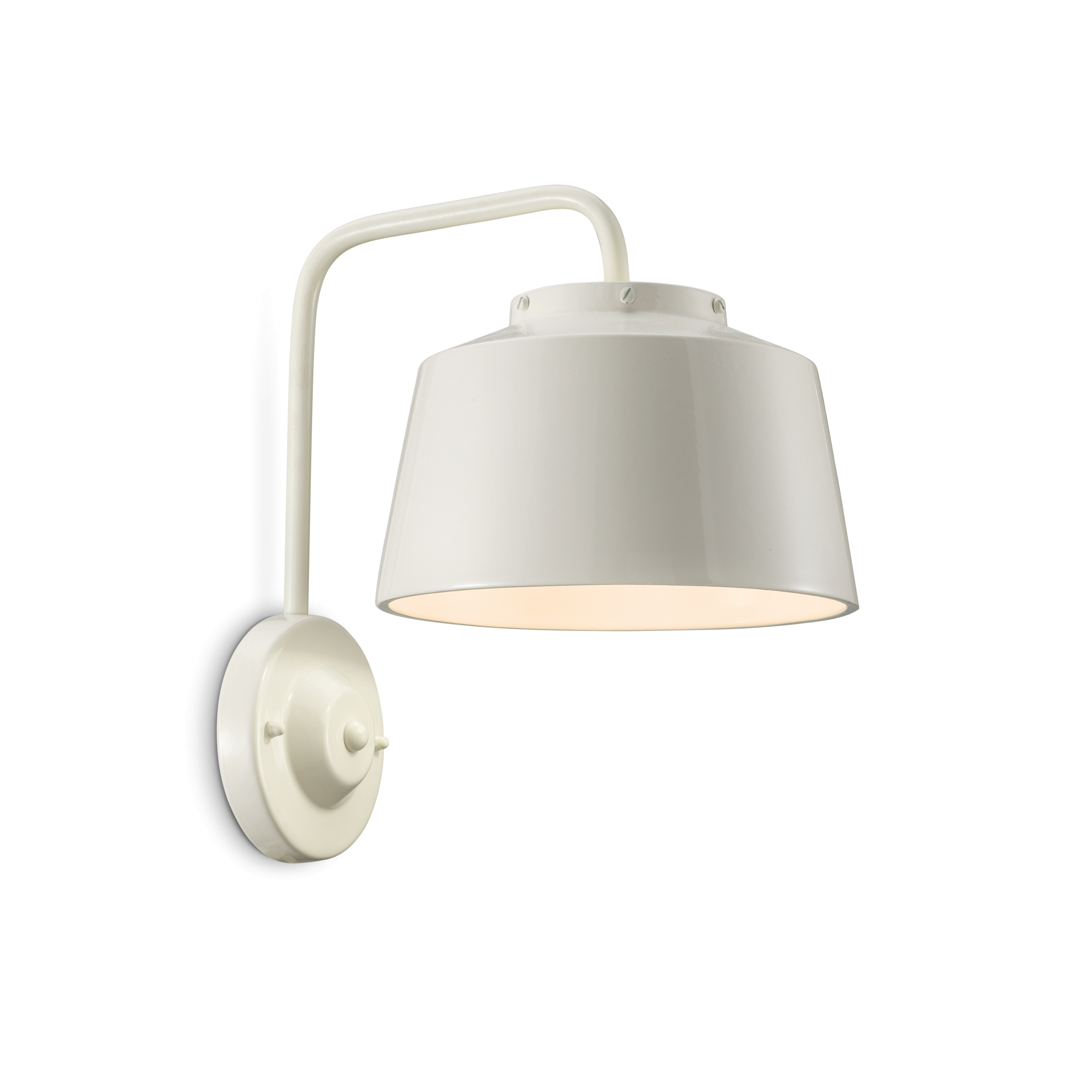50's Cream Ceramic Wall Lamp