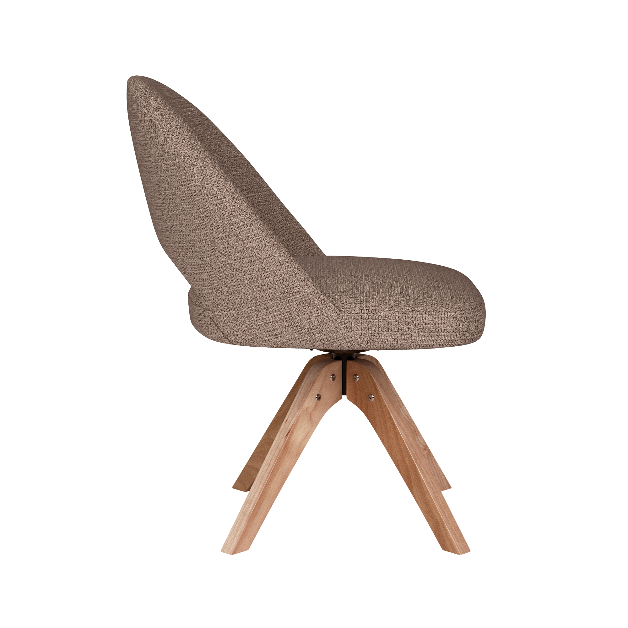 MICK taupe swivel chair with wooden base