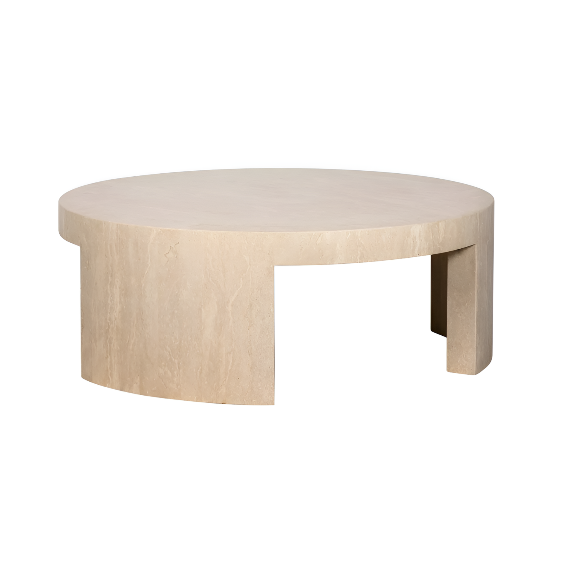 BILTMORE round coffee table beige travertine