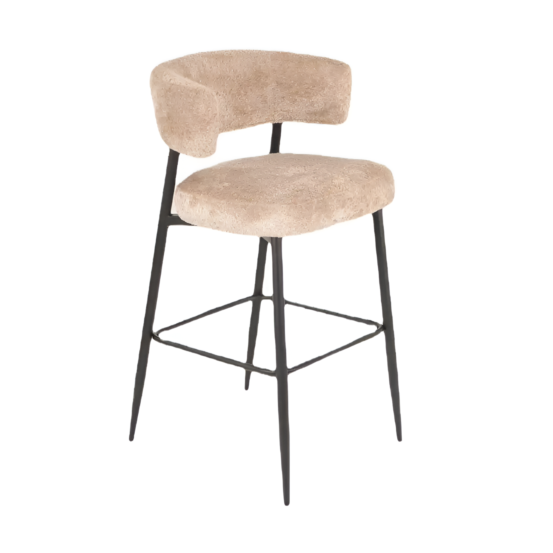 ROCHELLE bar stool set brown with black base