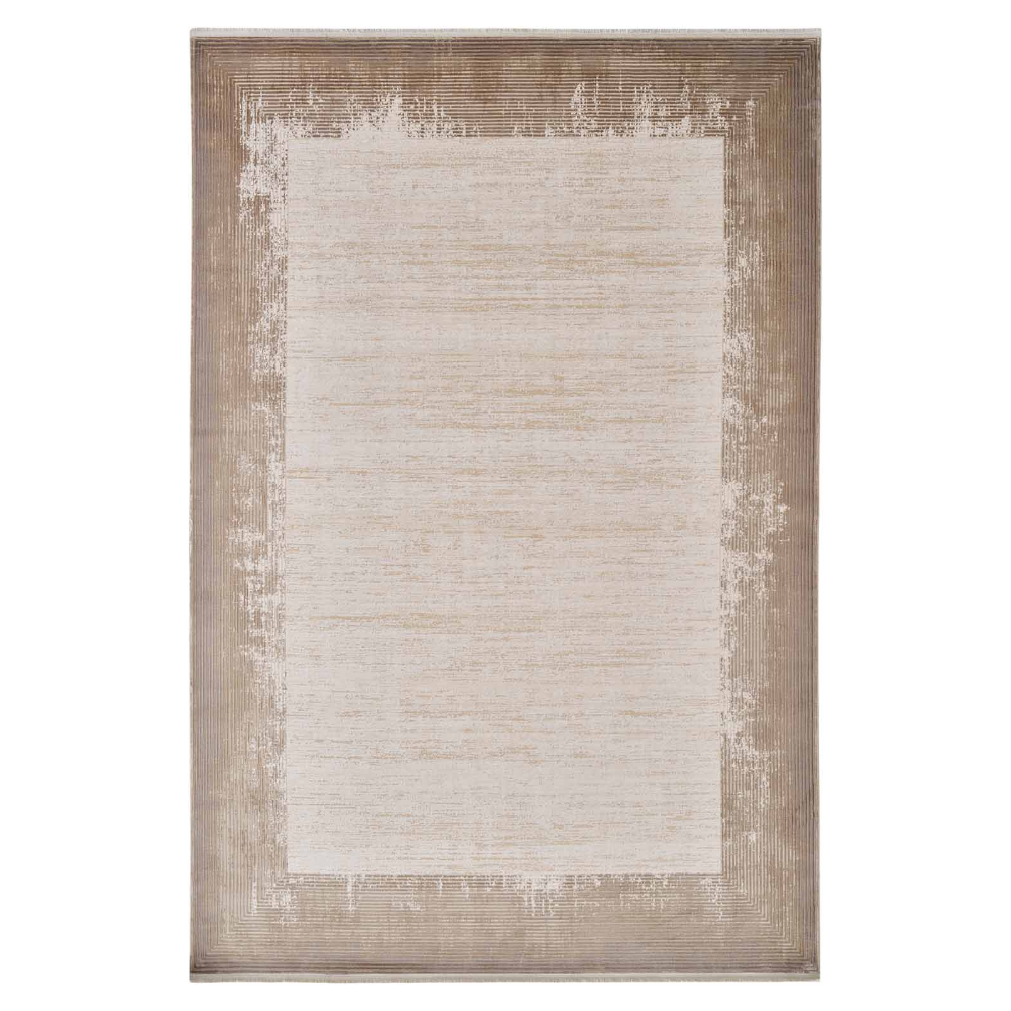 BORDER Beige Carpet with Brown