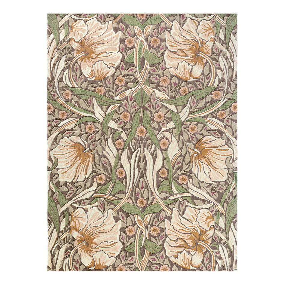 PIMPERNEL AUBERGINE Teppich beige-grün