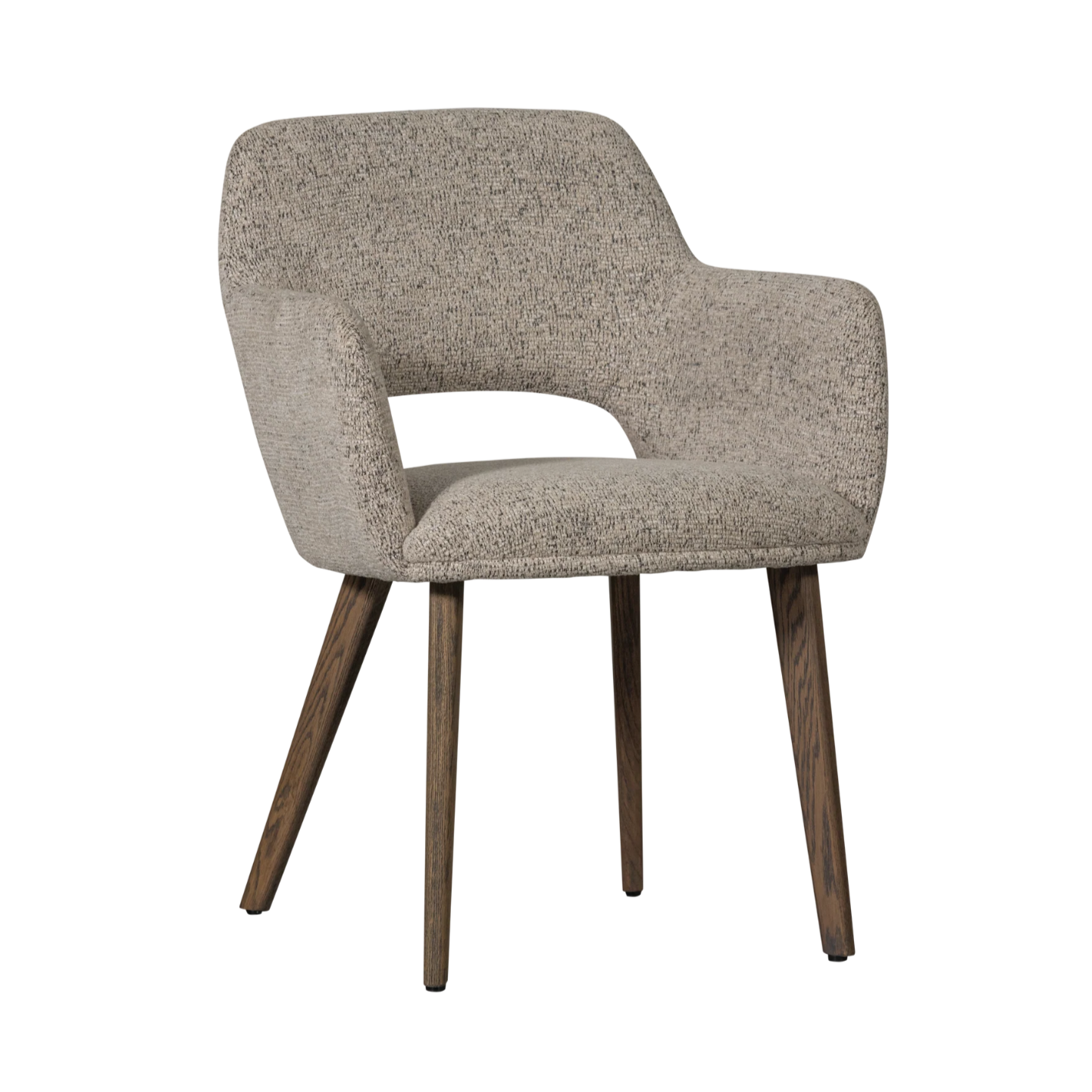 MURAT chair in gray-beige with a dark brown oak base
