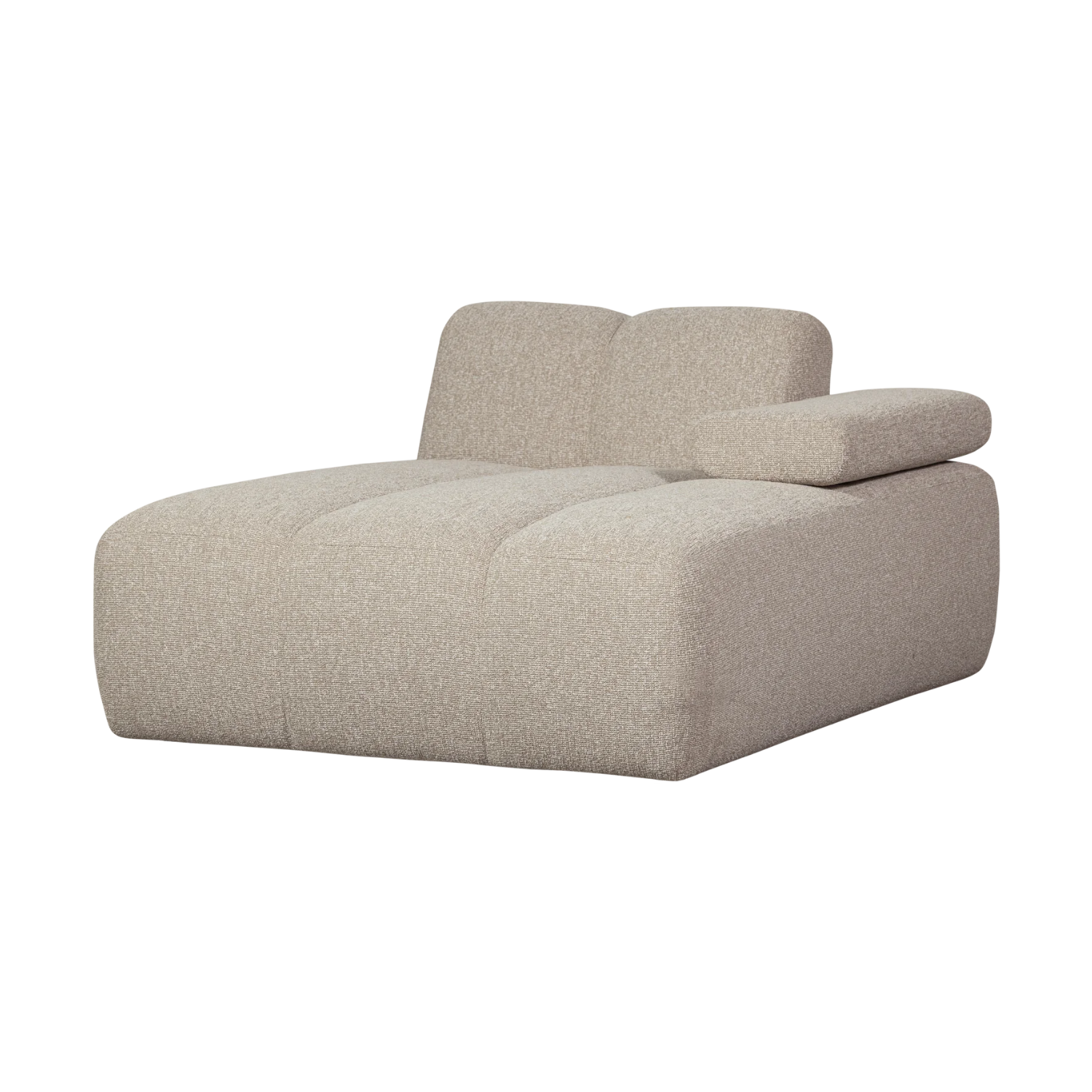 MOJO modular sofa - right-facing chaise lounge in beige mélange bouclé