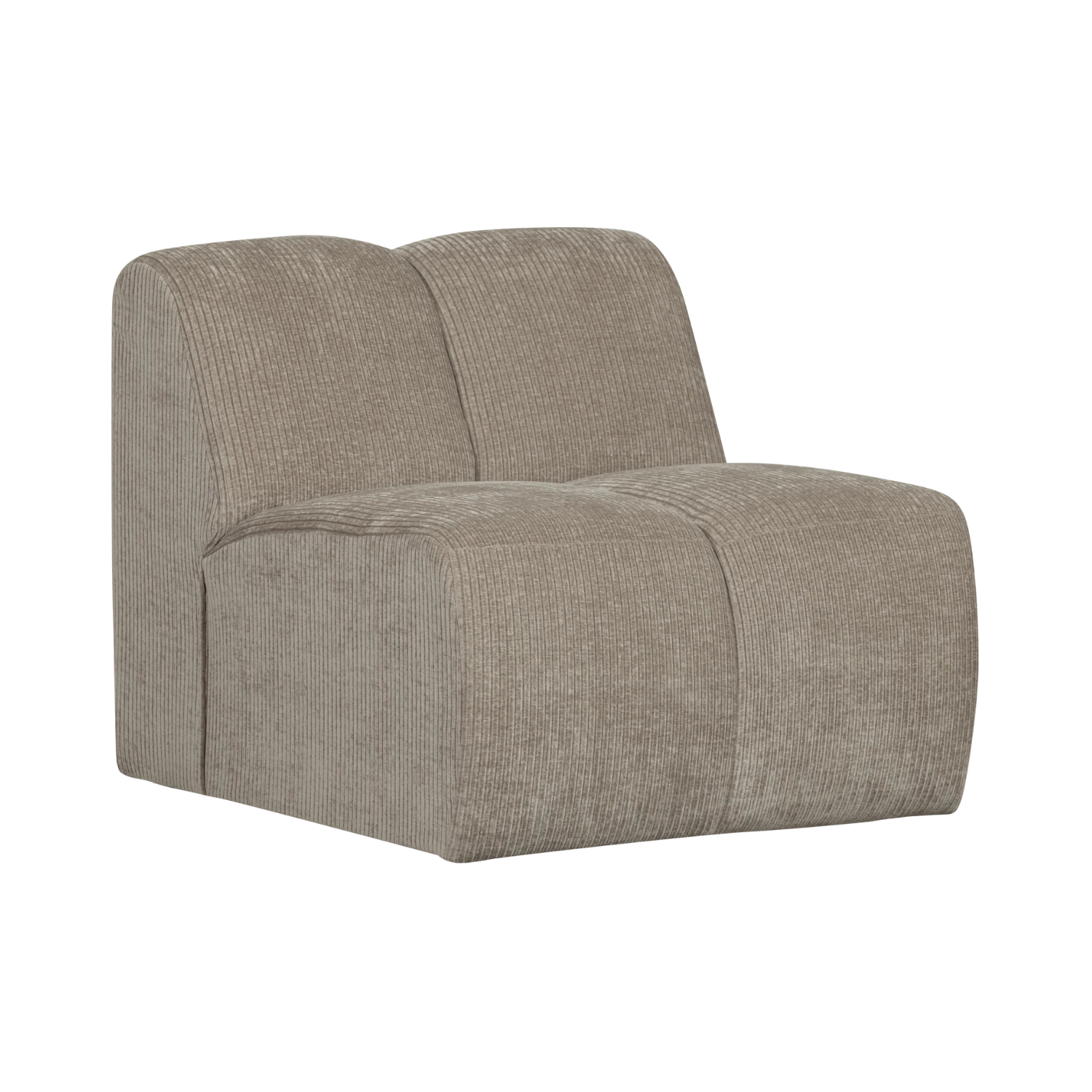 Modulares Sofa MOJO - 1-sitziges Element in dunkelsandfarbener Cord-Optik