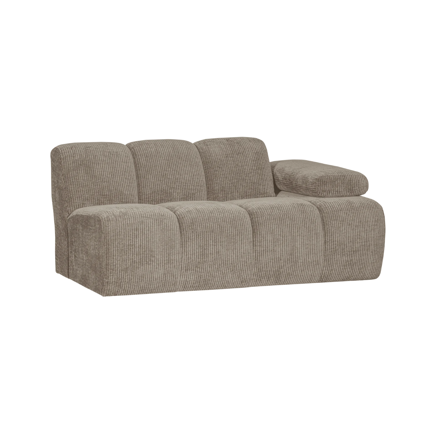 Modulares Sofa MOJO - 1,5-sitziges Element rechtsseitig in dunklem sandfarbenem Cord