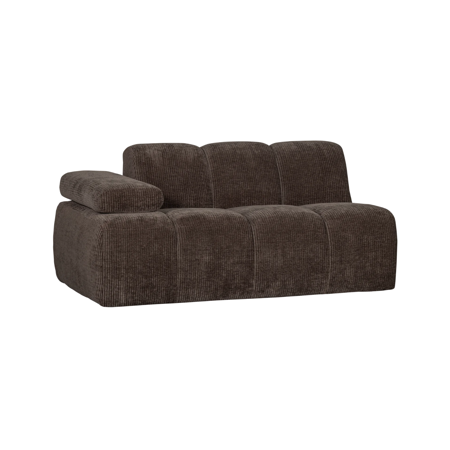 MOJO modular sofa - 1.5-seater left-sided dark brown corduroy element