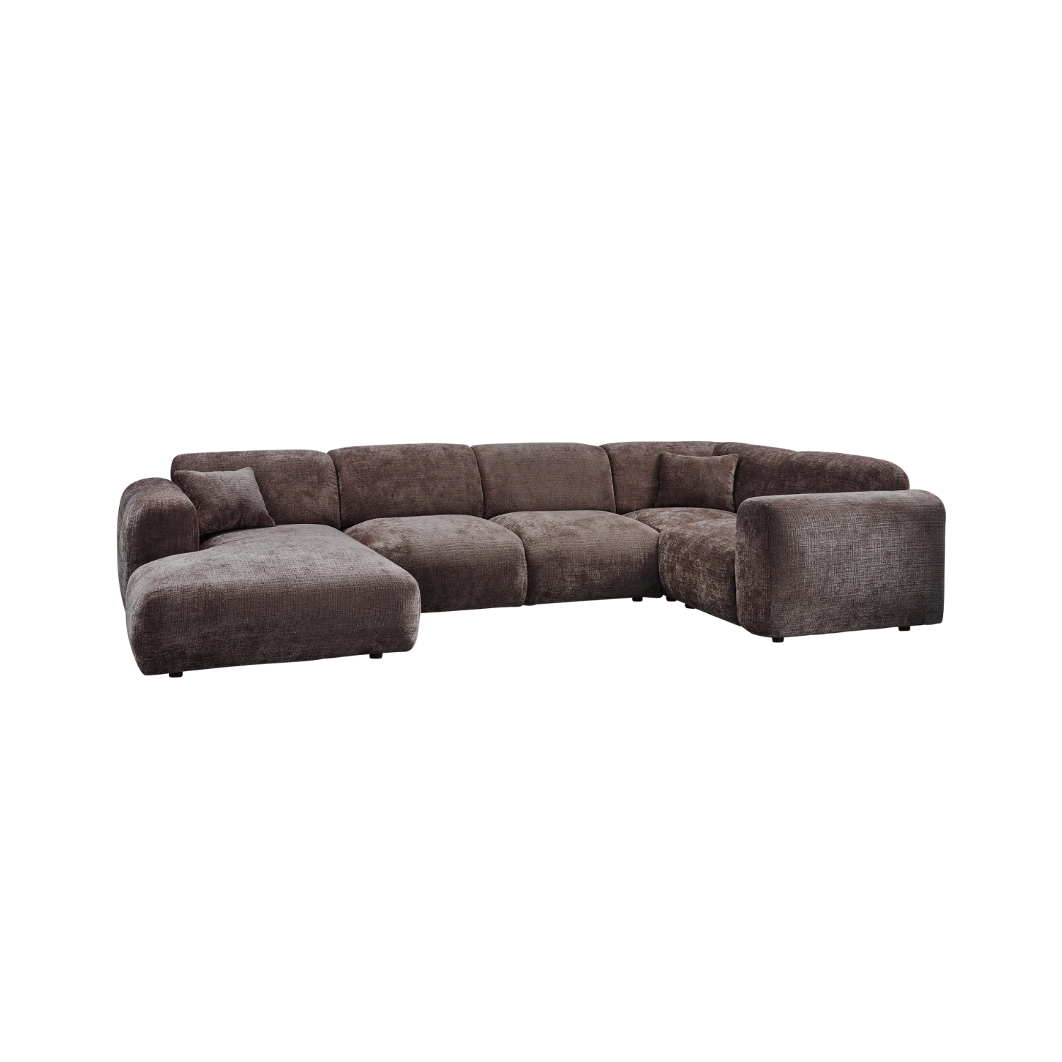 Panorama-Ecksofa rechts CLOUD braun