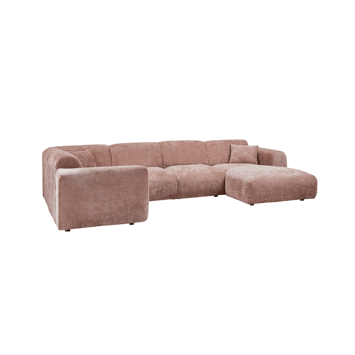 Left-facing panoramic corner sofa CLOUD in pink