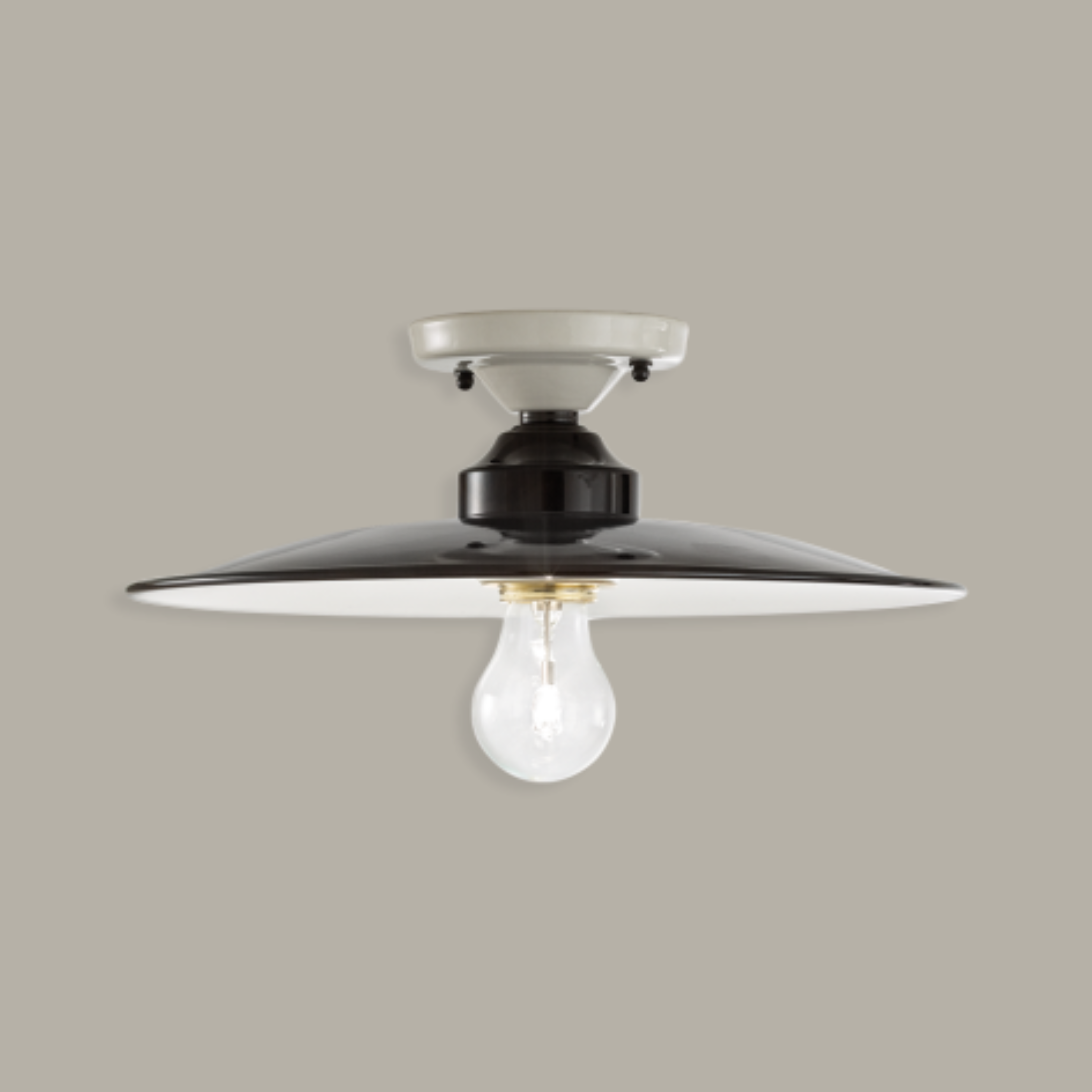 B&W Keramik Deckenlampe schwarz-weiß