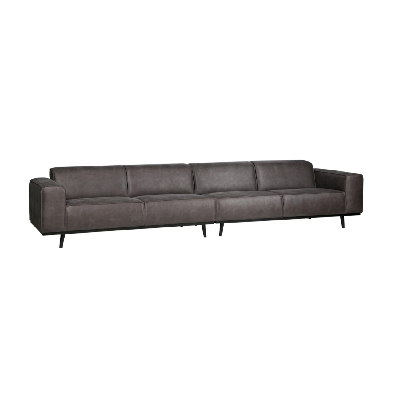 Sofa für 4 Personen STATEMENT dunkelgrau Leder