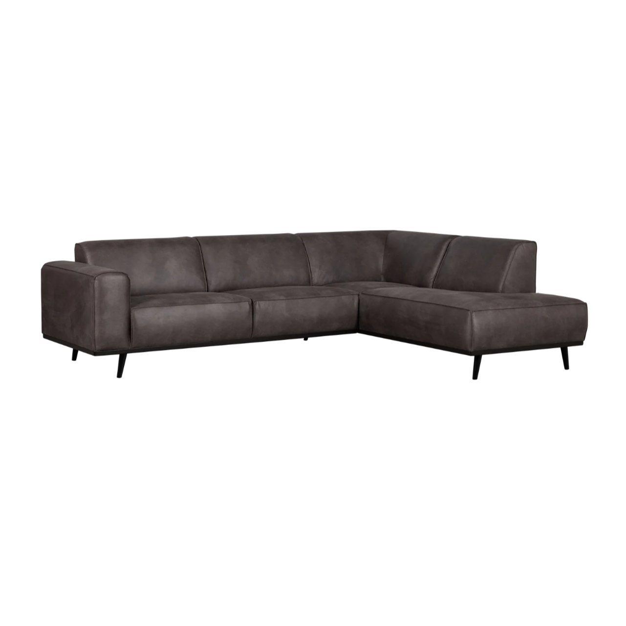 Right-sided Corner Sofa STATEMENT dark gray leather