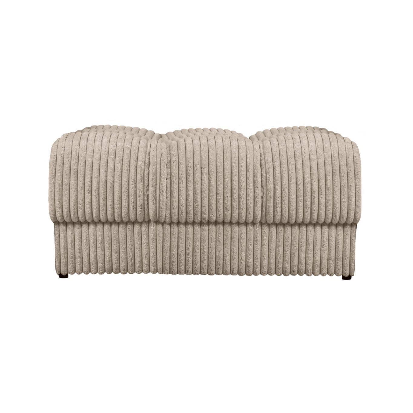SECOND DATE beige corduroy pouf