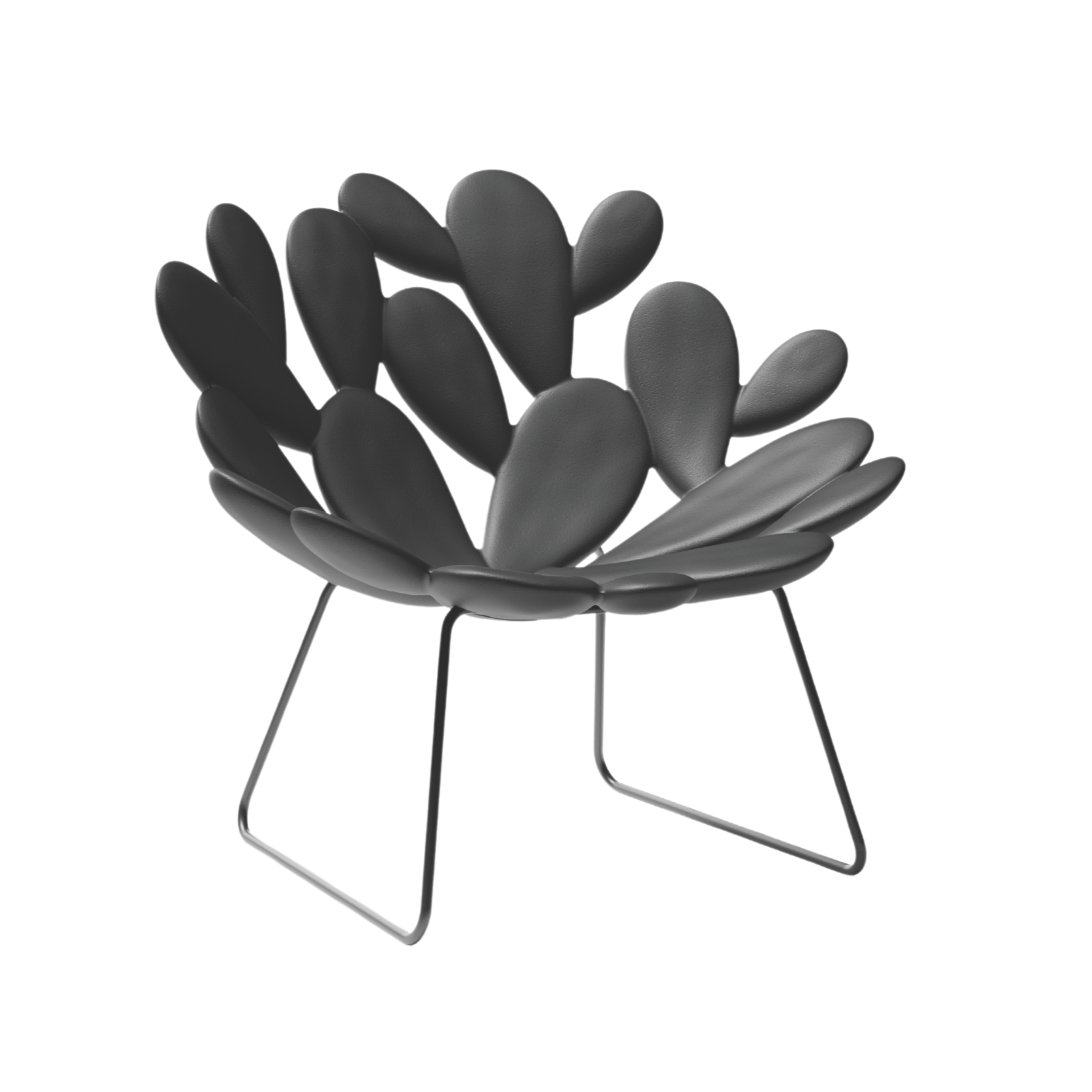 FILICUDI black garden armchair with sled base