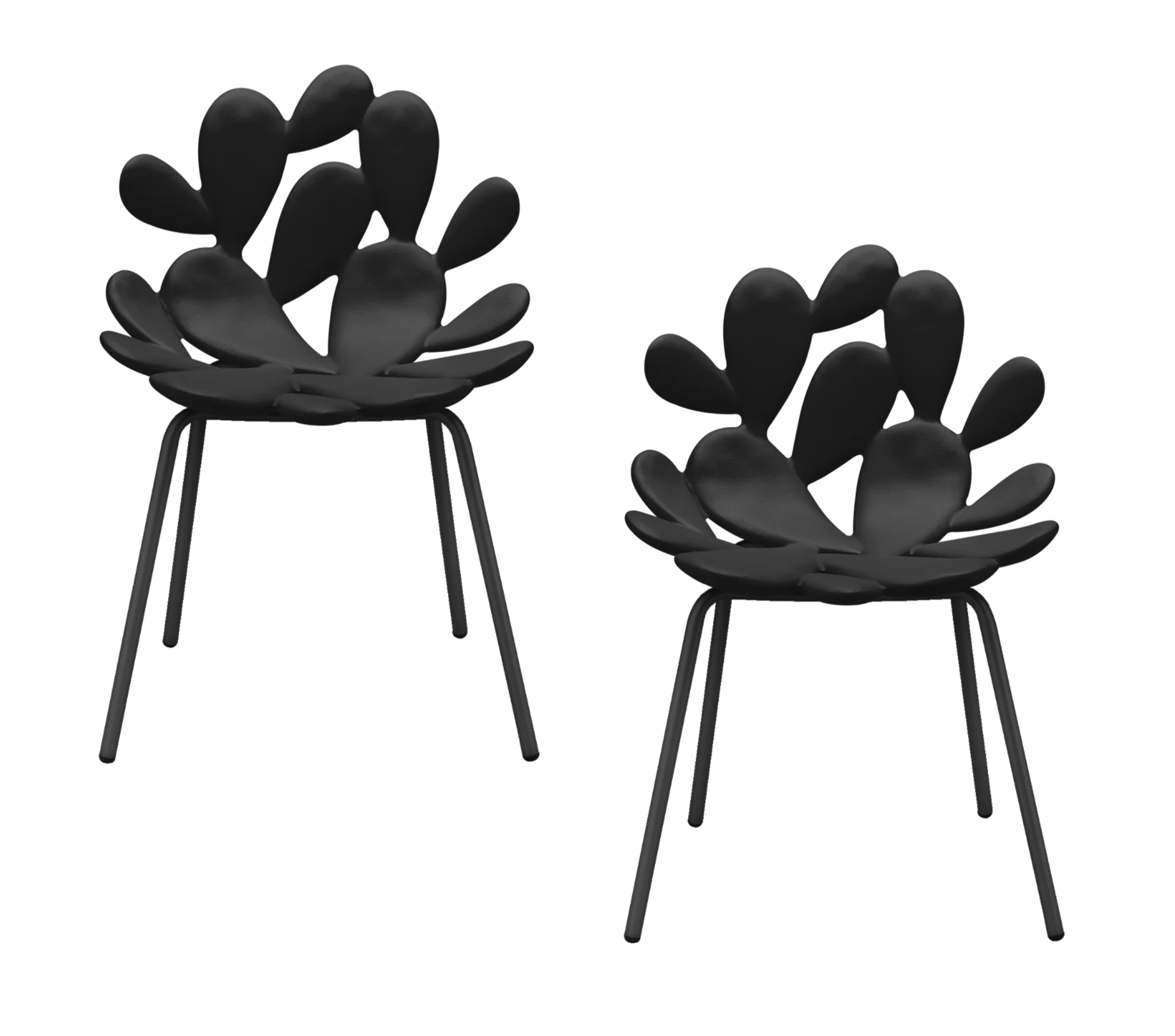 FILICUDI schwarzes Gartenstuhl-Set