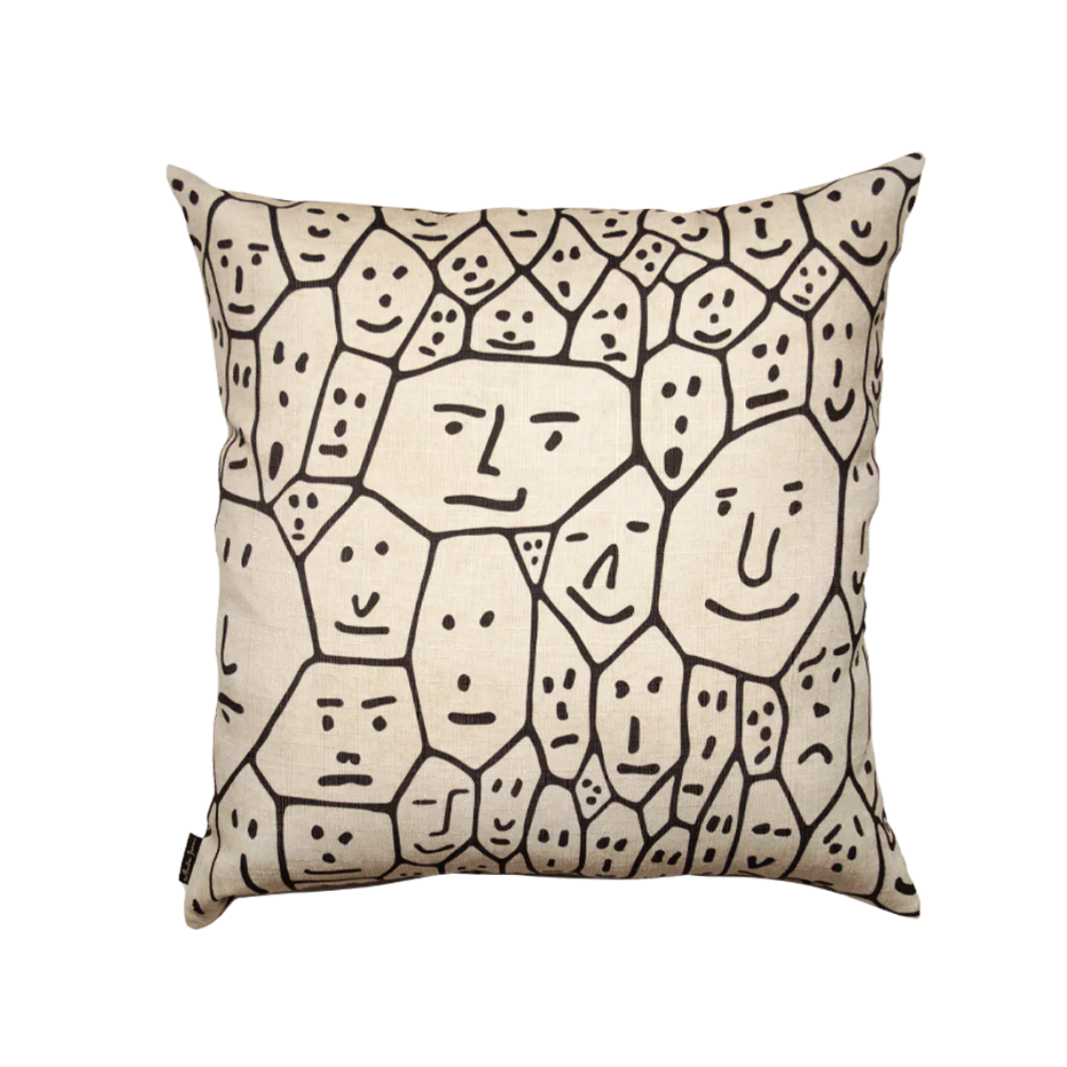 Doppelseitiges Kissen PEOPLE beige und schwarz