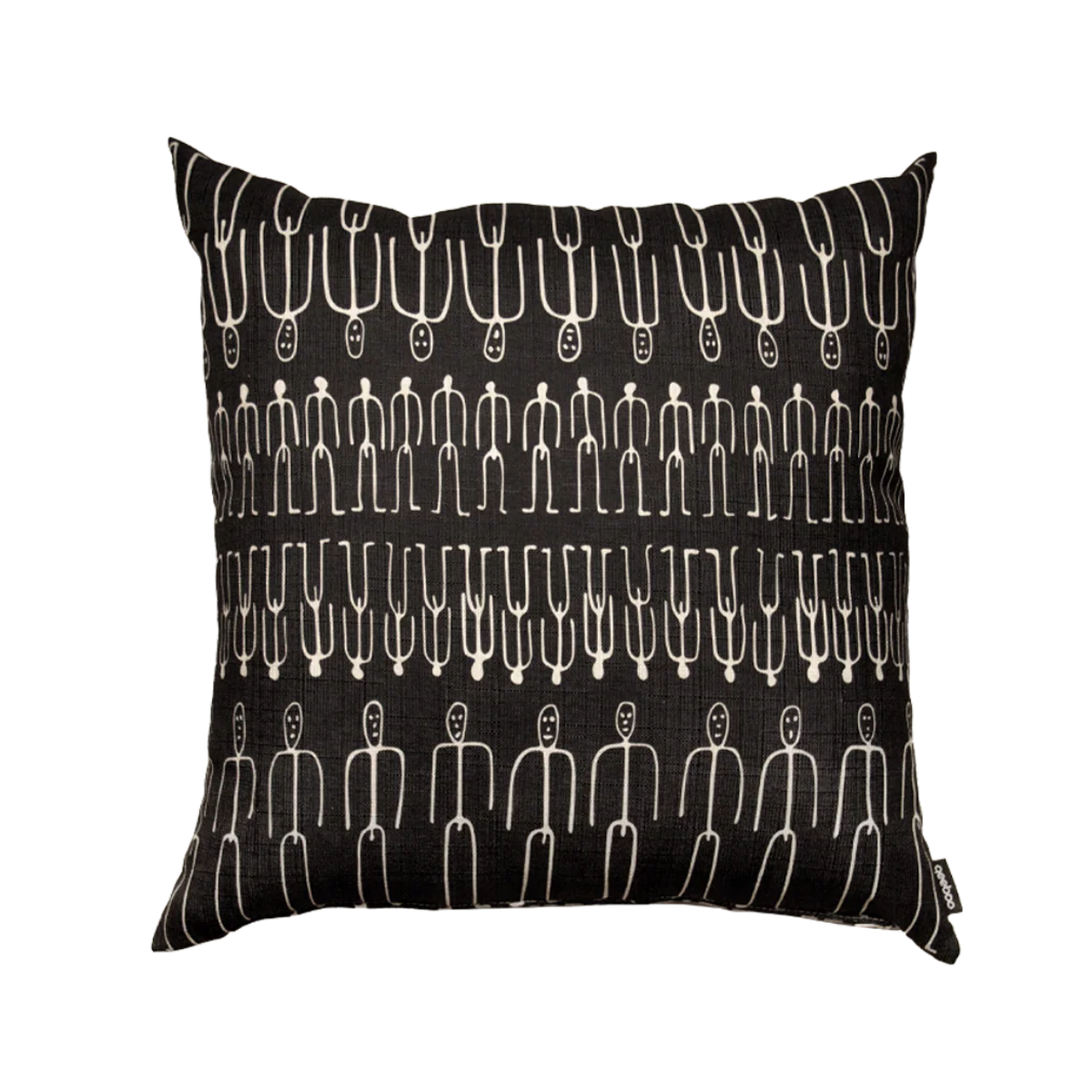 Doppelseitiges Kissen PEOPLE beige und schwarz