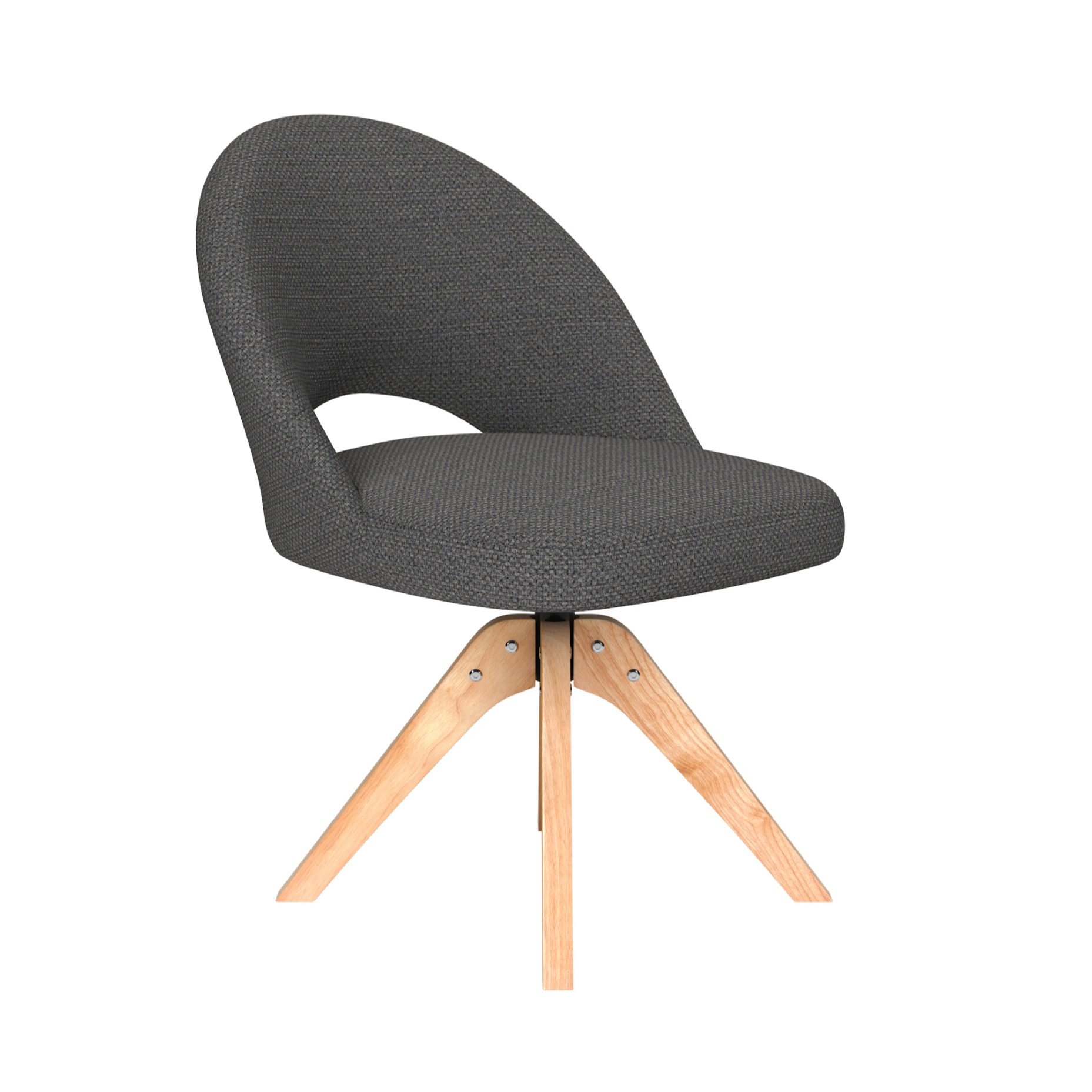 MICK swivel chair gray with wooden base