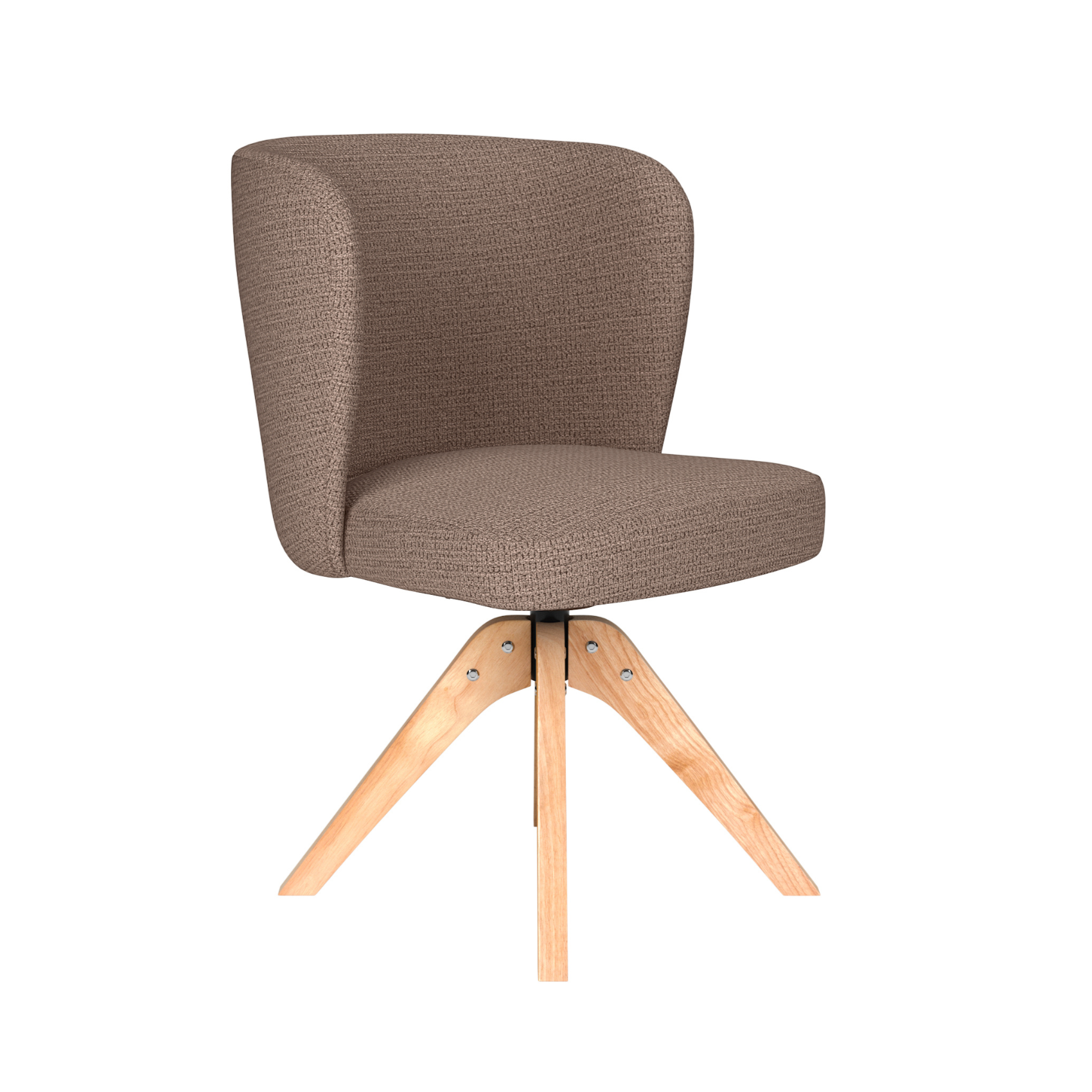 STAN taupe swivel chair with wooden base