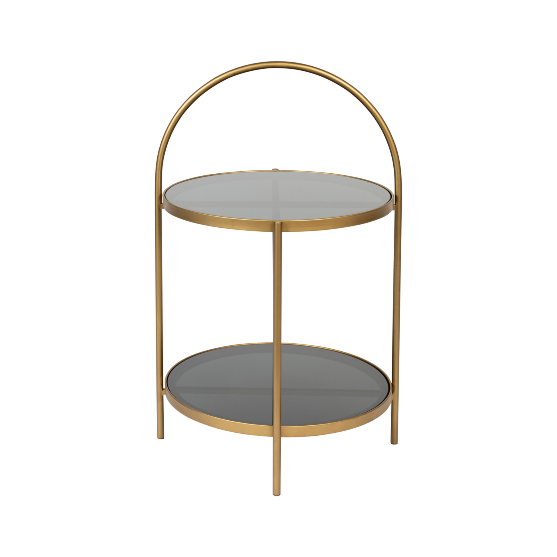 MAEVE side table black glass with gold