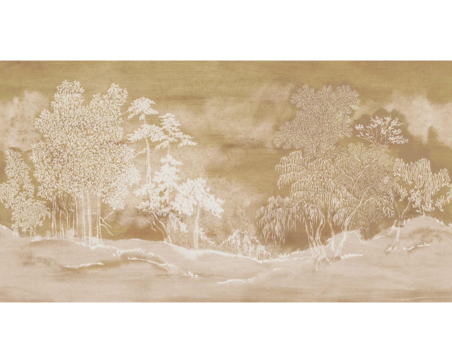 Wandbild KORAKU japanischer Garten braun