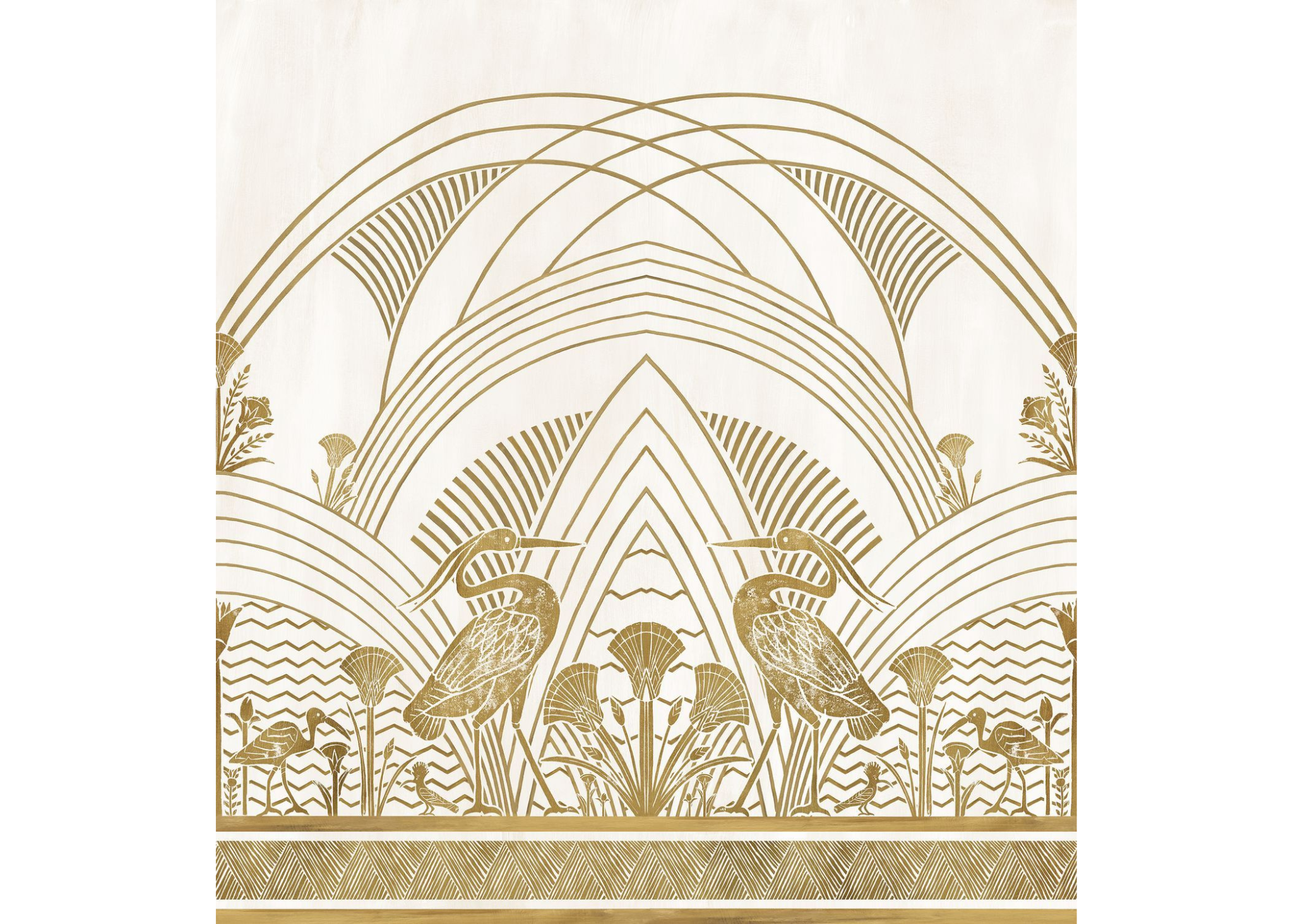 Wandbild ELEPHANTINE beige mit Gold