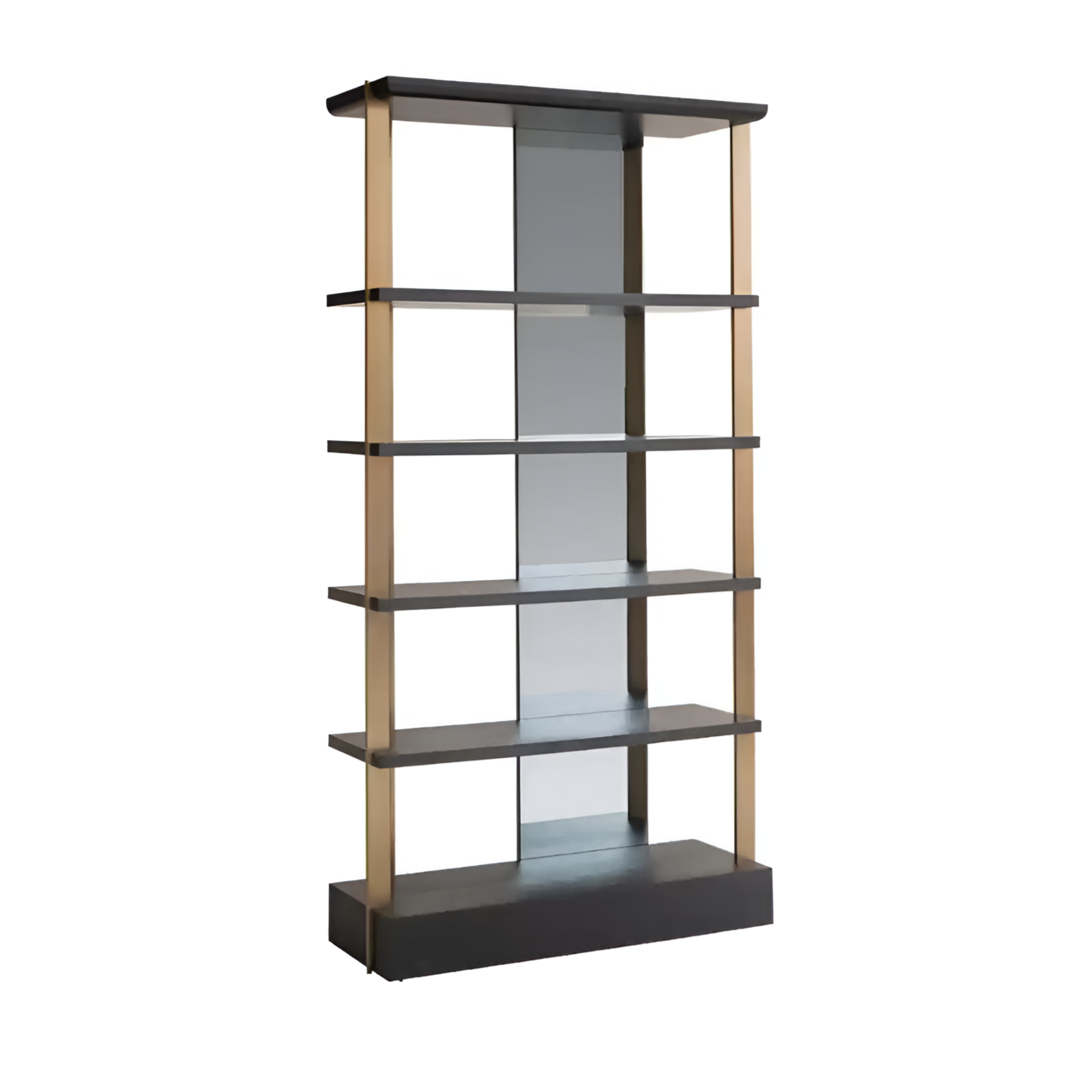 Regal RIGLEY schwarz mit messingfarbener Veredelung