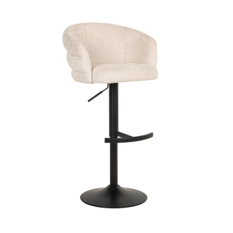 Beige bar stool NIKKI with a black base