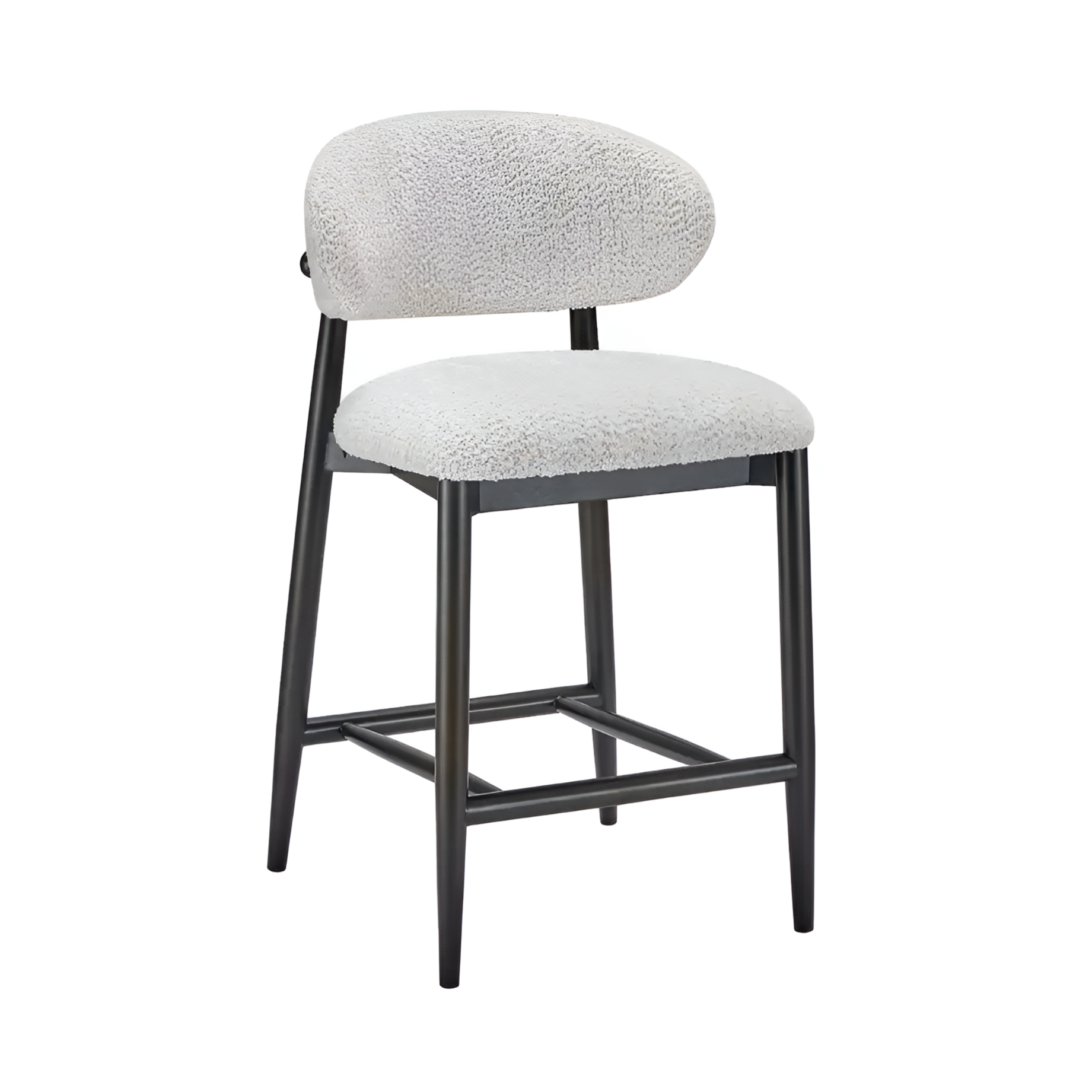 Hocker CHERRY cremefarben mit schwarzem Fuß