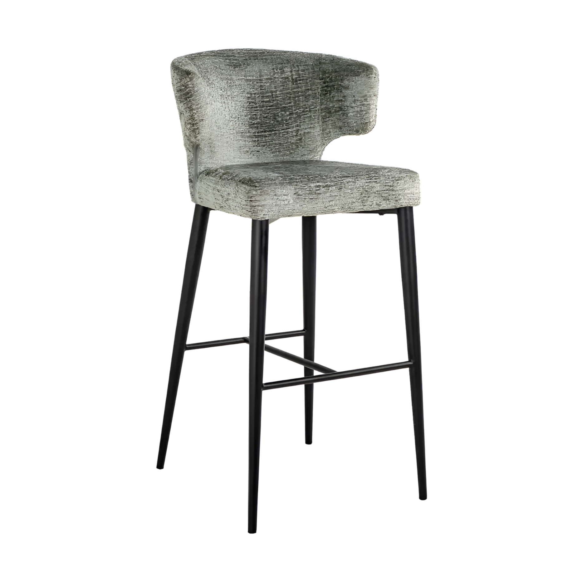 TAYLOR gray bar stool with black base