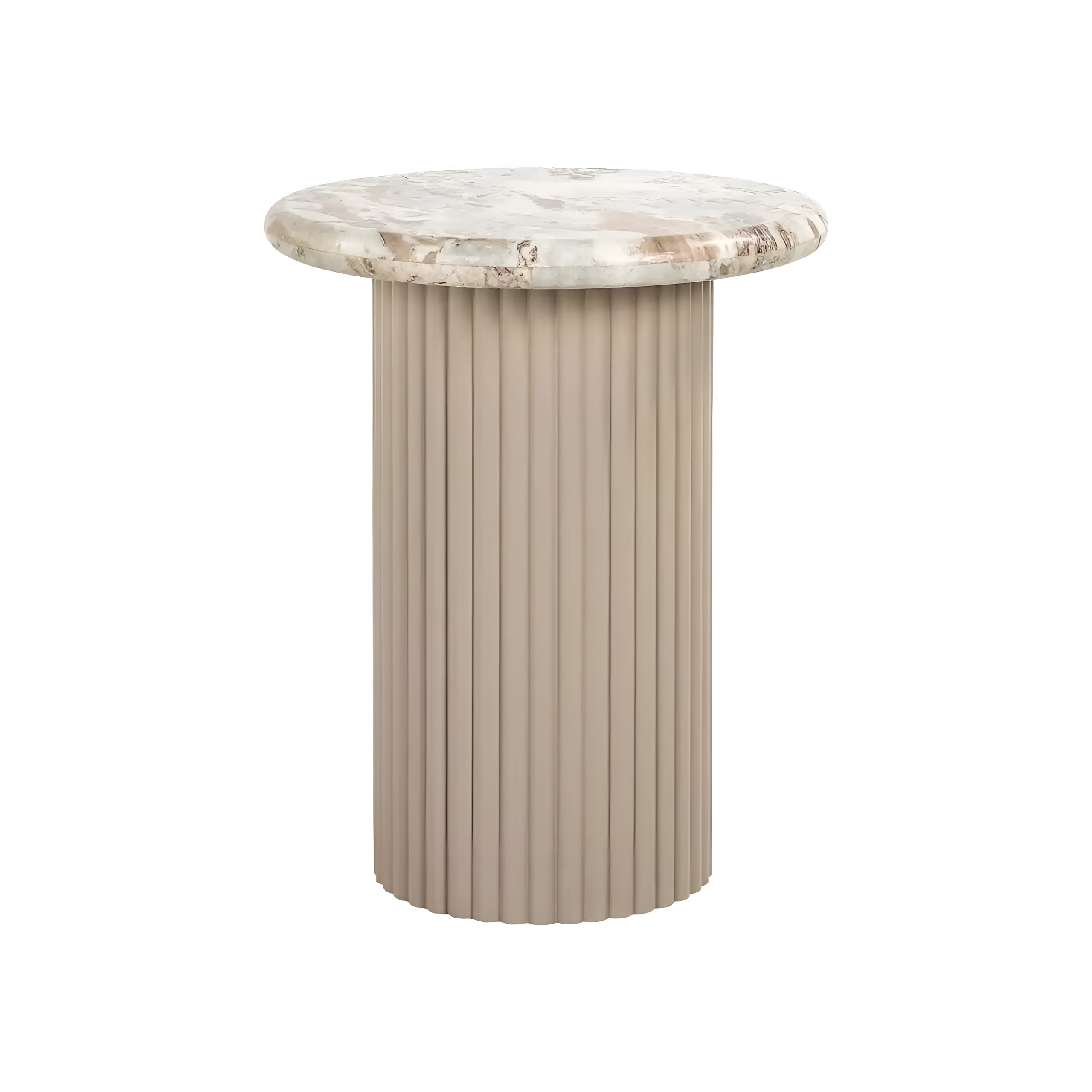 CORONEL beige side table with marble top