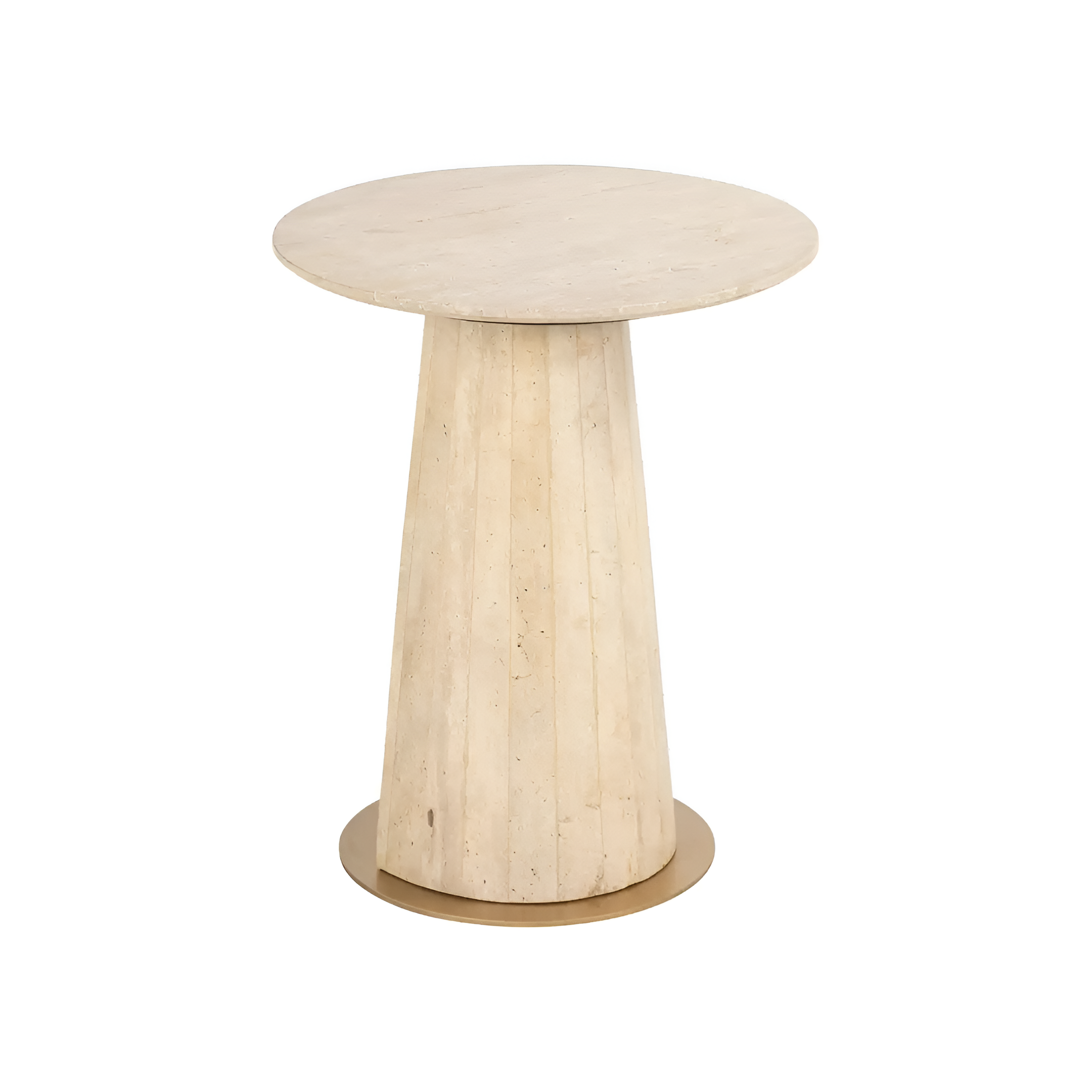 KIBO Beige Travertine Side Table