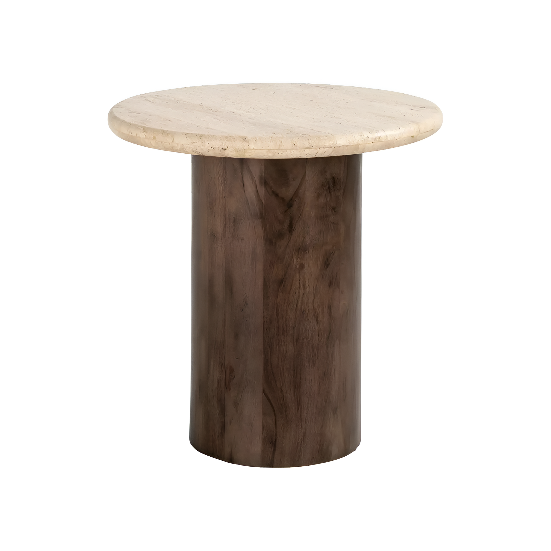 DOUGLAS side table travertine with mango wood