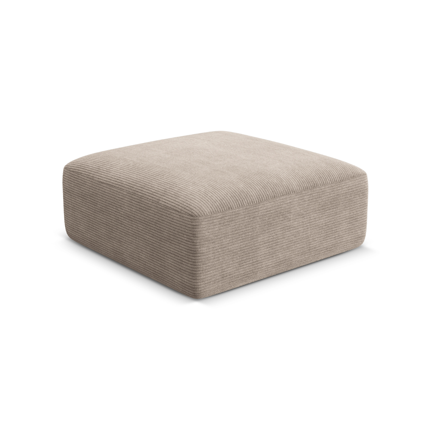 Beige Corduroy Pouf CAMPI
