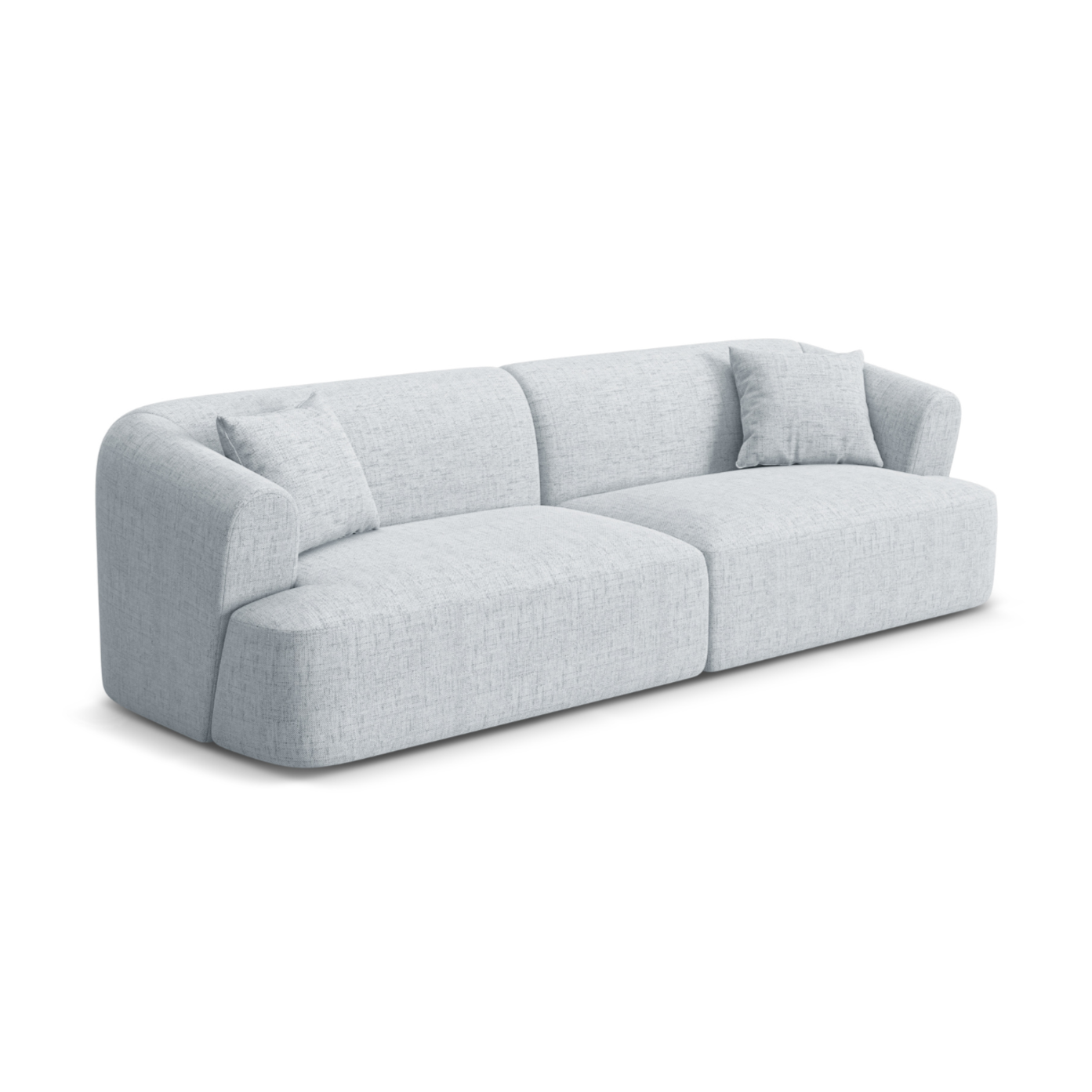 Sofa für 4 Personen CAMPI hellgrau Chenille