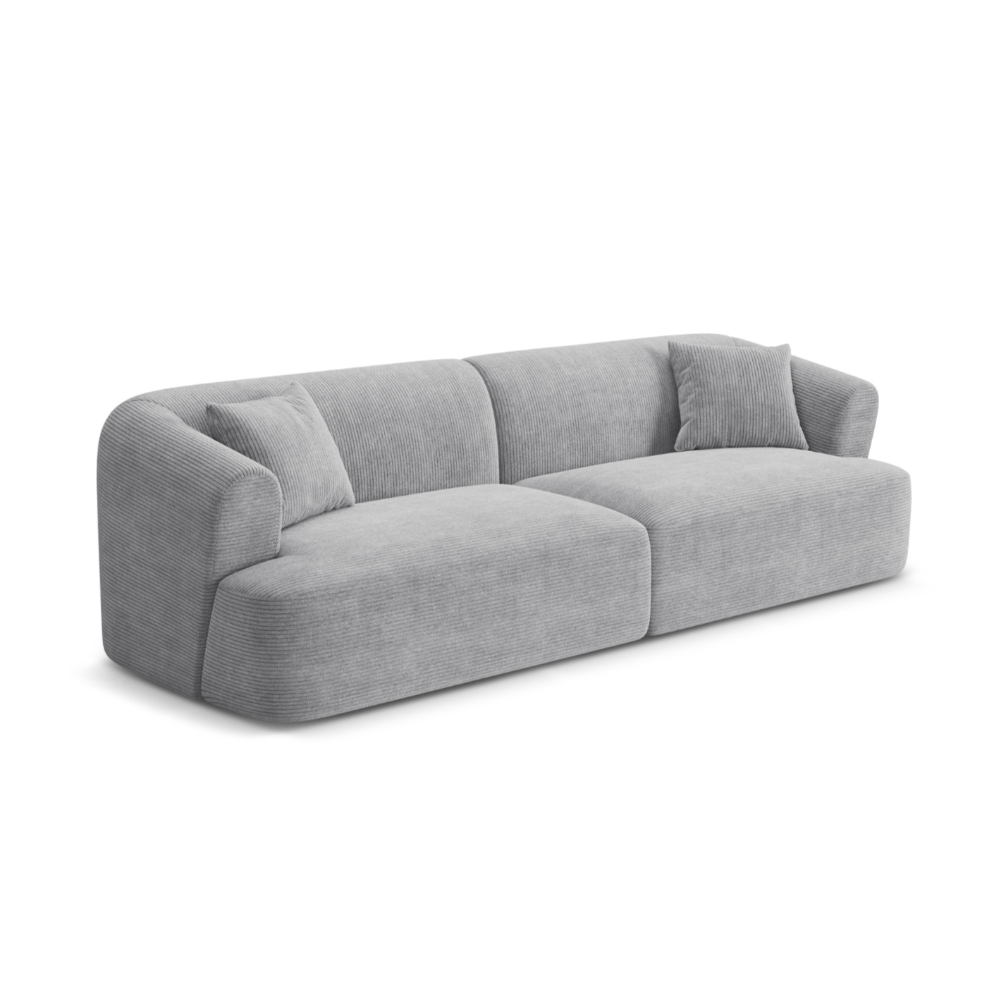 4-seater CAMPI light gray corduroy sofa