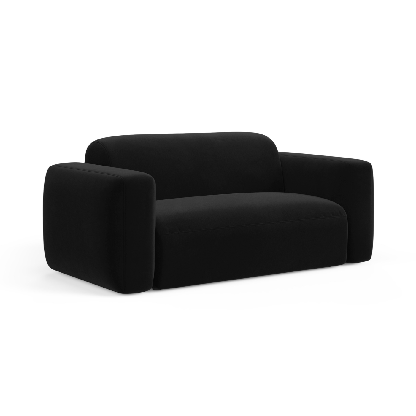 Samtsofa 2-sitzig STRINO schwarz