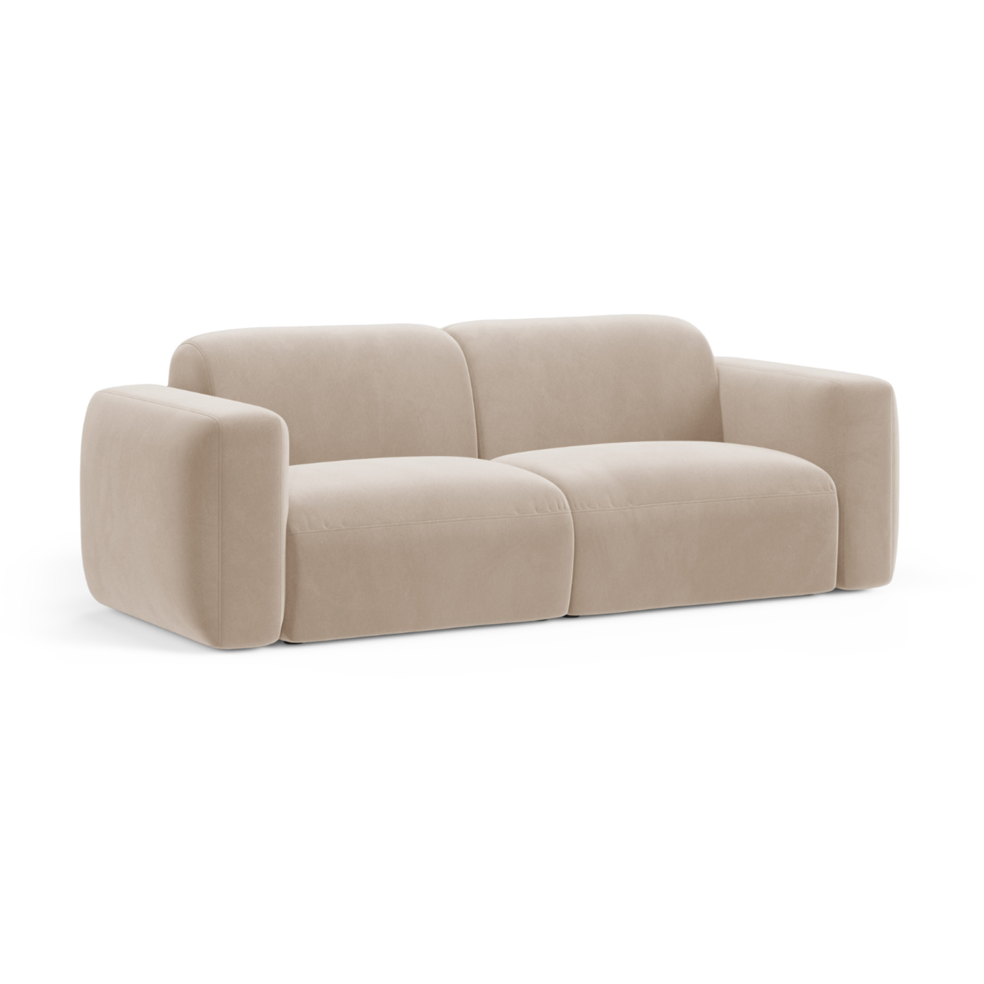 Sofa aus Samt 3-sitzig STRINO beige