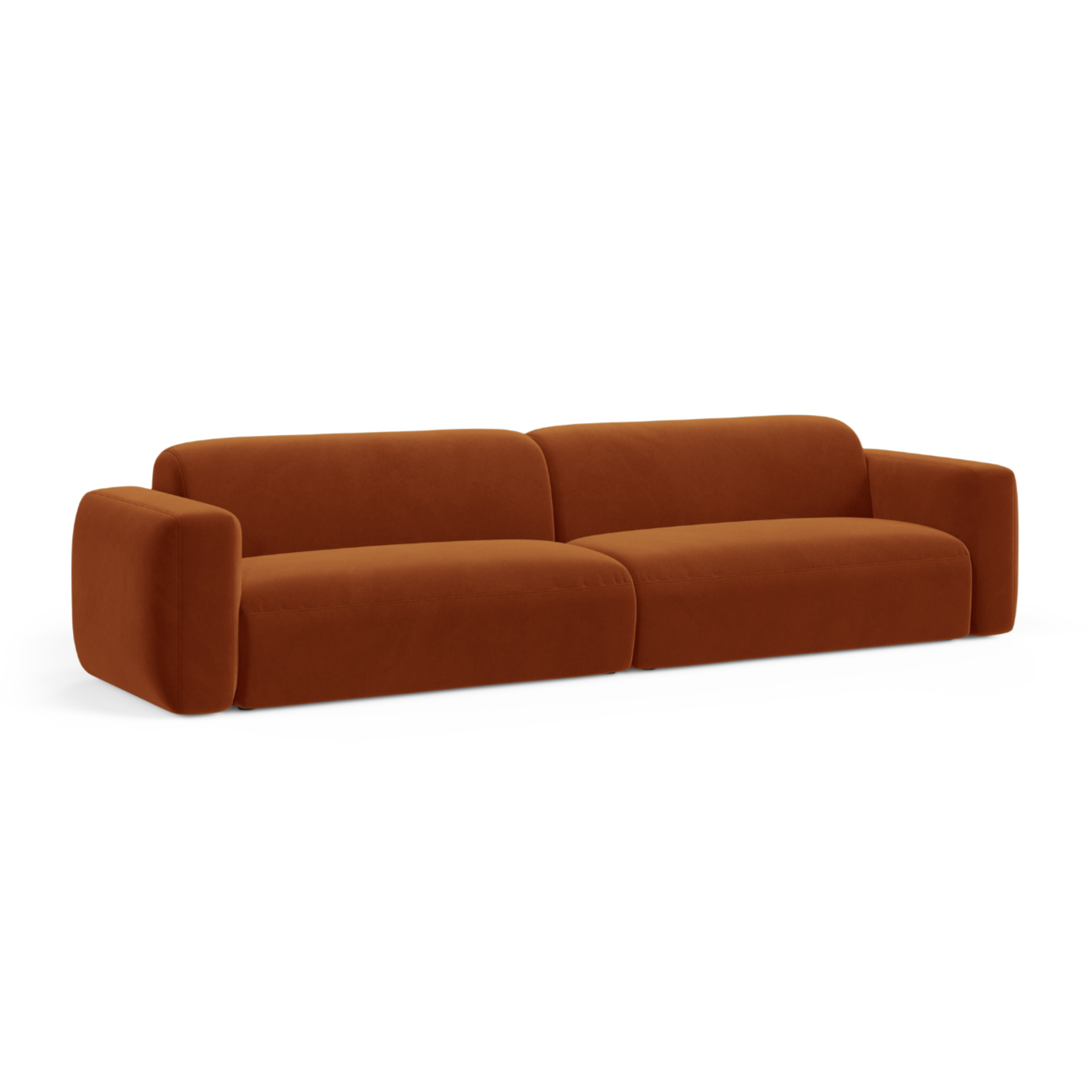 Sofa aus Samt für 4 Personen STRINO Terrakotta