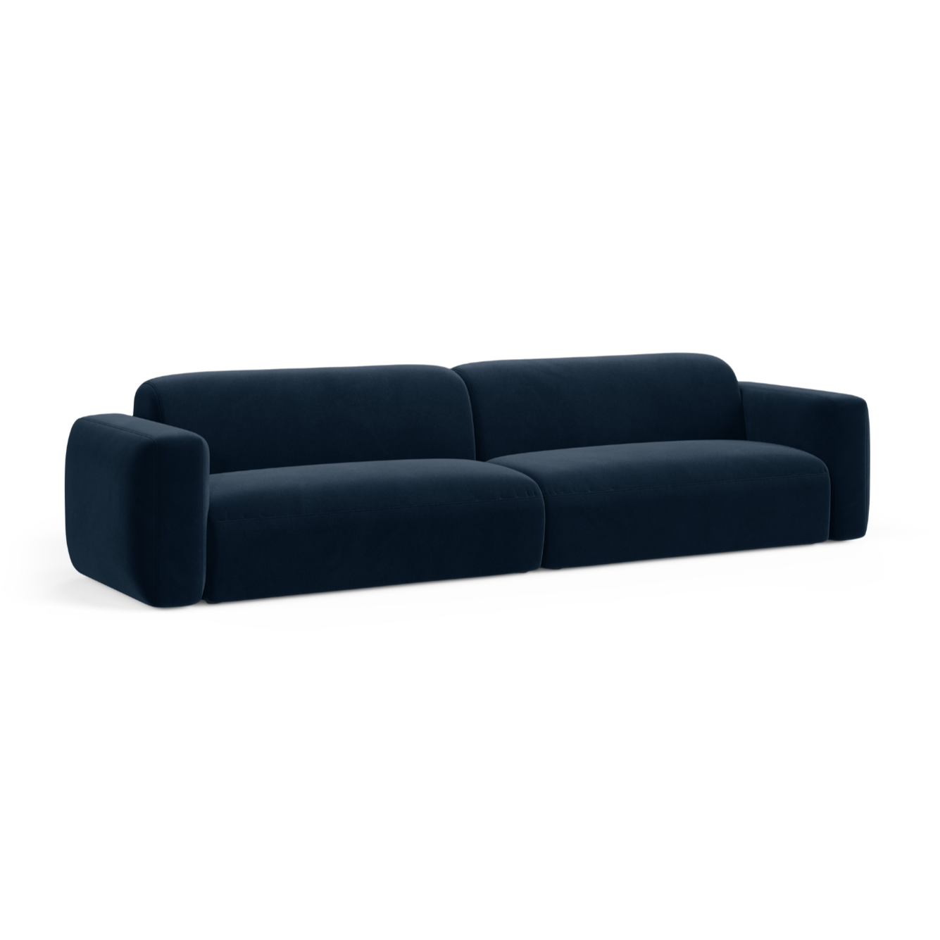 Samtsofa für 4 Personen STRINO in Marineblau
