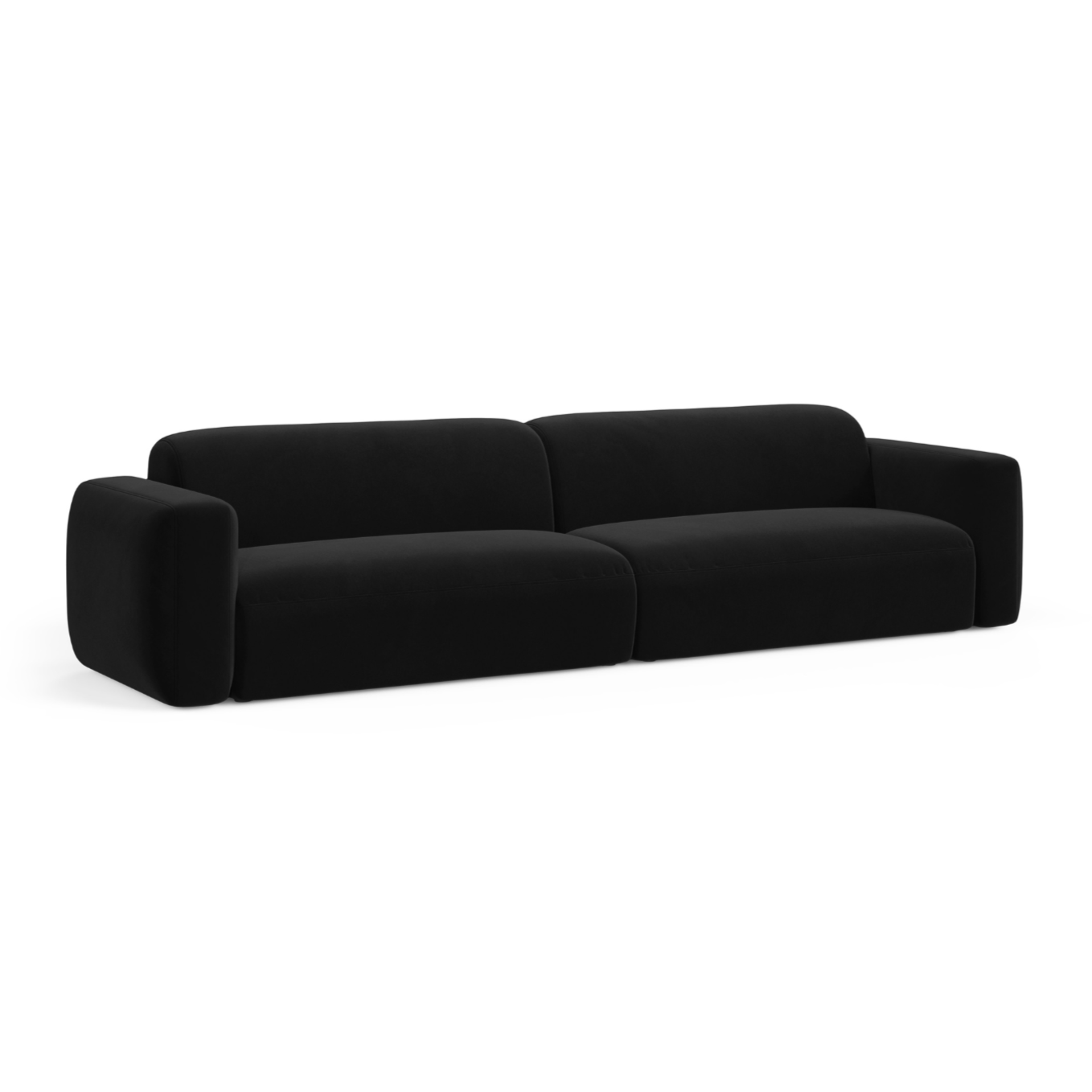 Sofa aus Samt für 4 Personen STRINO schwarz