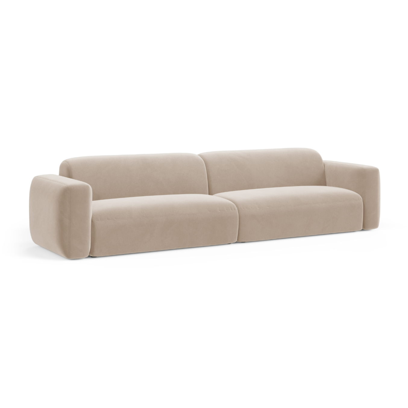 Sofa aus Samt für 4 Personen STRINO beige