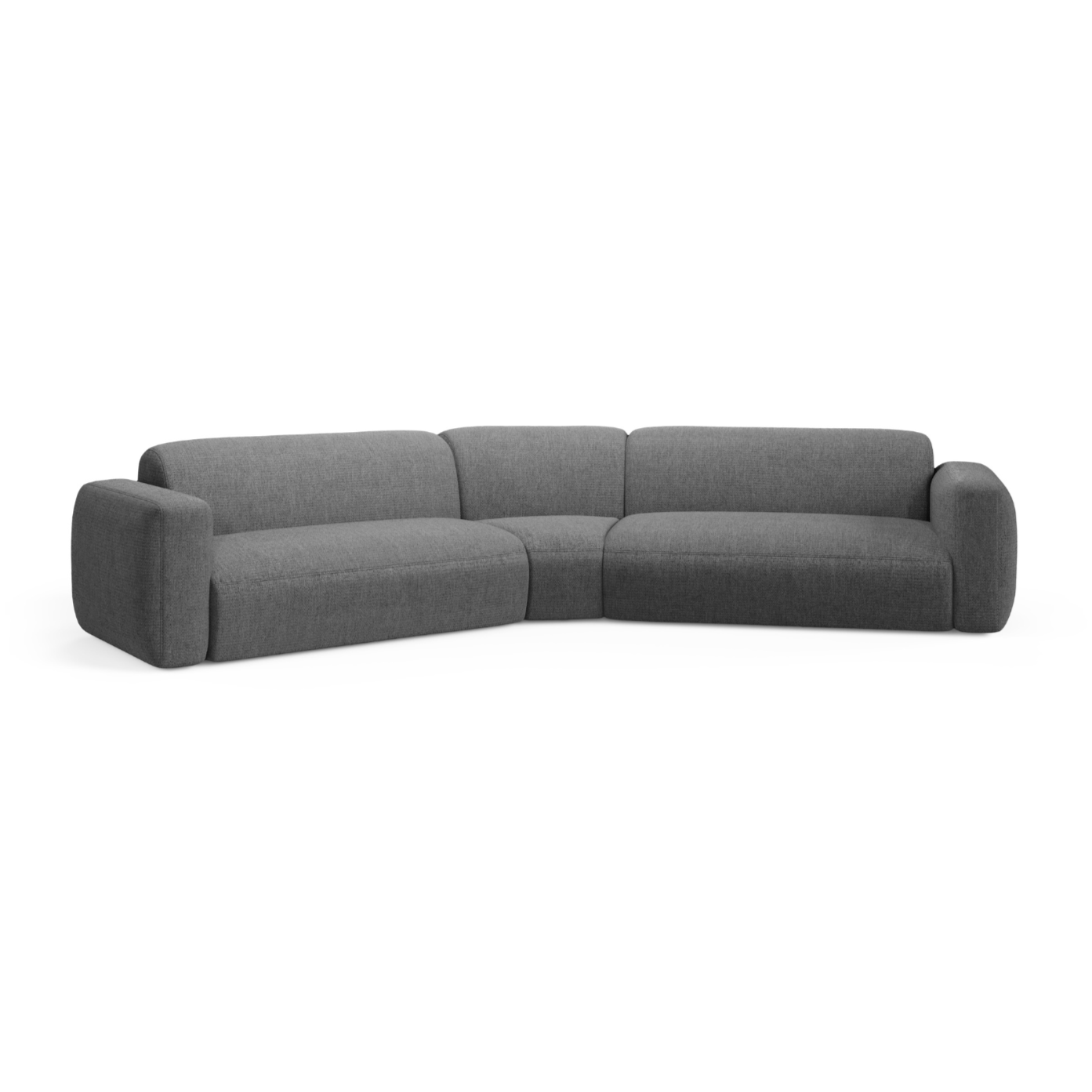 Symmetrische Eckcouch STRINO graues Chenille