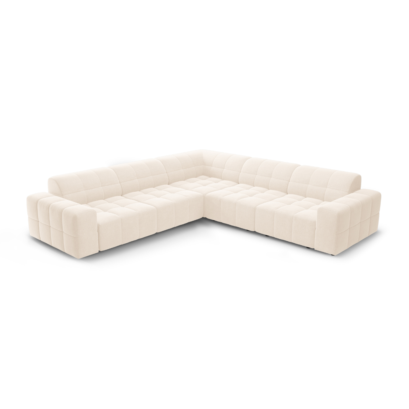 Symmetrische Eckcouch CHICAGO hellbeige Chenille