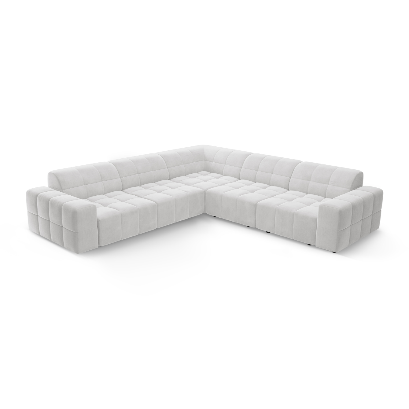Symmetrical Velvet Corner Sofa CHICAGO Light Gray