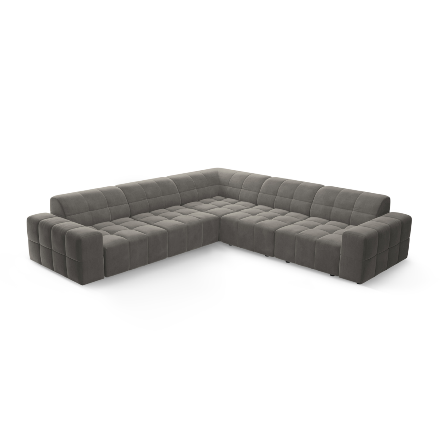 Symmetrical Velvet Corner Sofa CHICAGO Gray