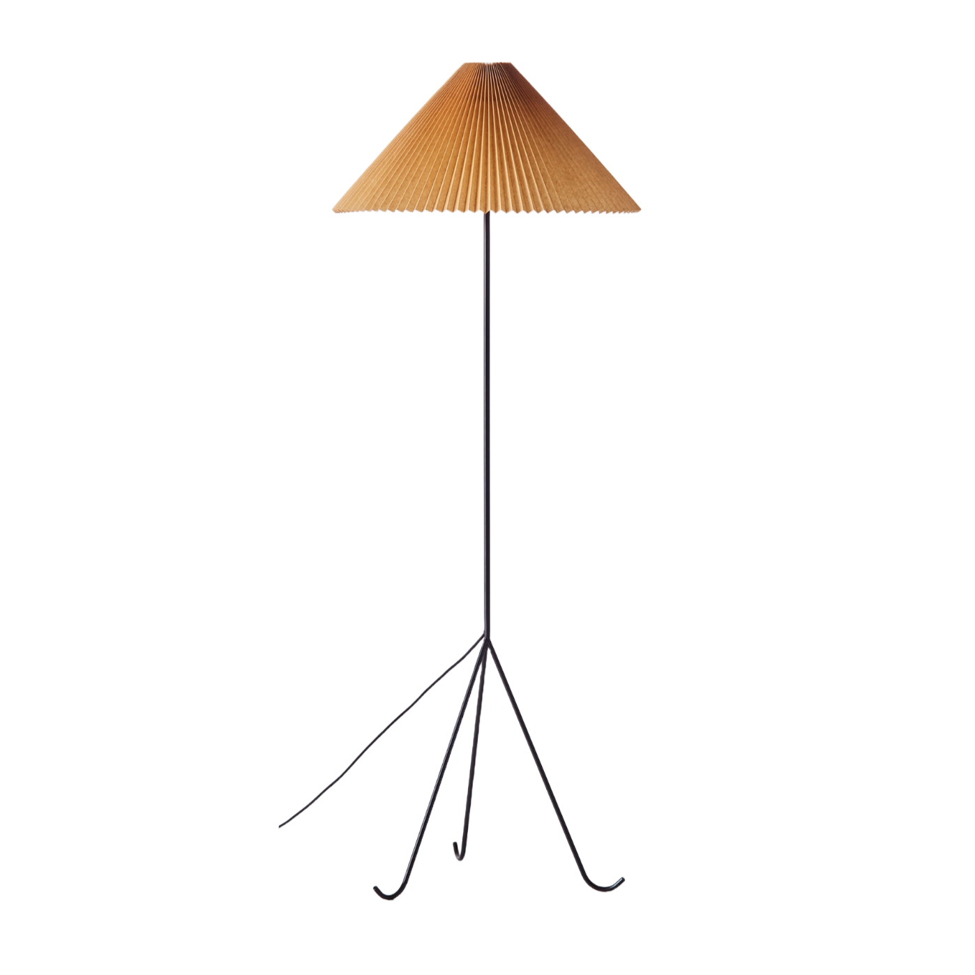 Lampa podłogowa GERALDINE ochra z czarną podstawą